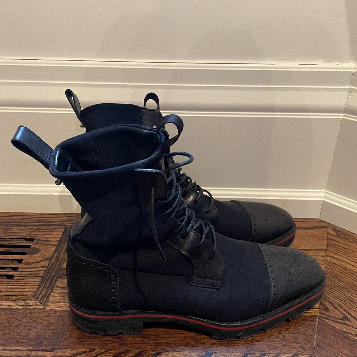 Christian Louboutin Navy Glove soft Nylon Boots Size US 7 / EU 40 - 8 Thumbnail