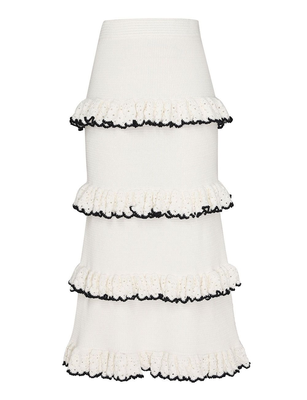 oc11z0625 Halliday Scallop Frill Skirt in White