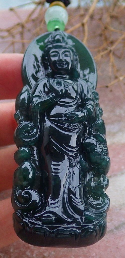 Other 106927 VS Certified Jadeite Jade Green pendant Guanyin Size ONE SIZE - 3 Thumbnail