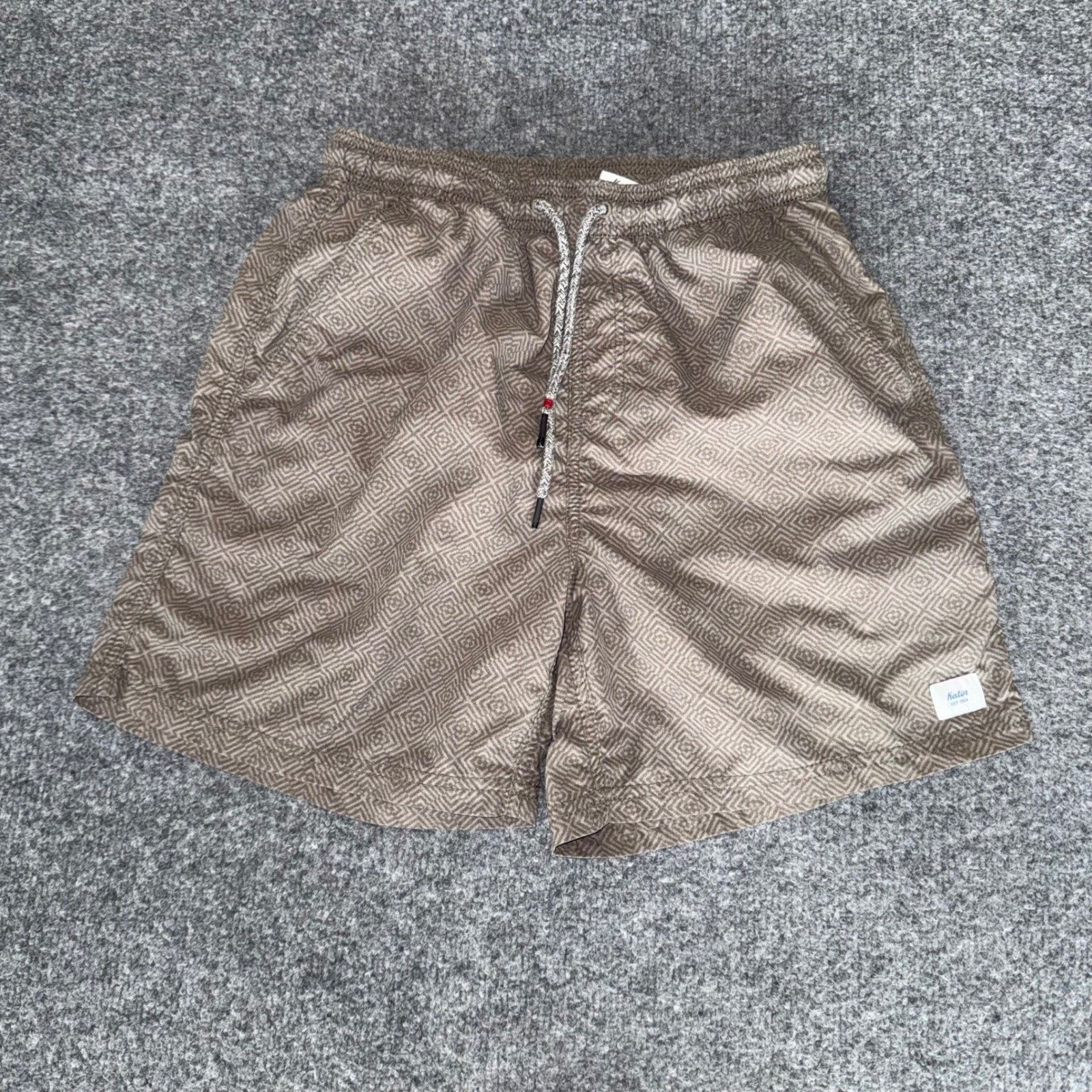 Katin Katin Mens Small Geometric Diamond Swim Trunks Tan Brown Size US 26 / EU 42 - 1 Thumbnail