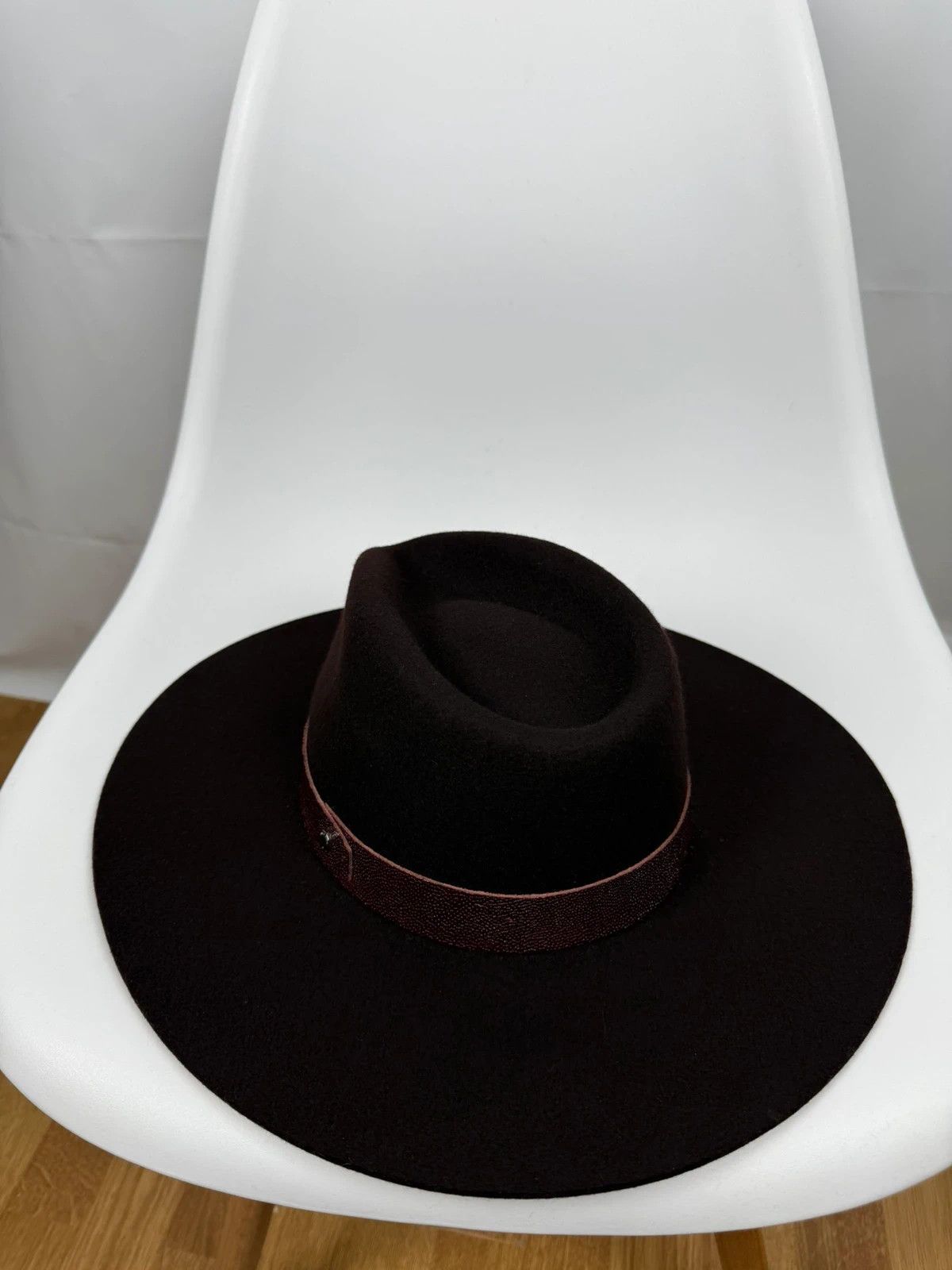 Rag & Bone Rag & Bone Kacy Fedora Hat Wool Leather Womens size S Size ONE SIZE - 9 Thumbnail