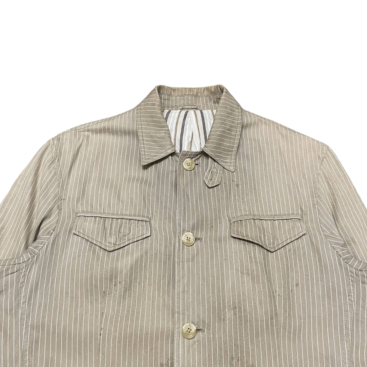 Kansai Yamamoto Vintage Kansai Jeans Chore Hickory Striped Jacket Size US L / EU 52-54 / 3 - 2 Thumbnail
