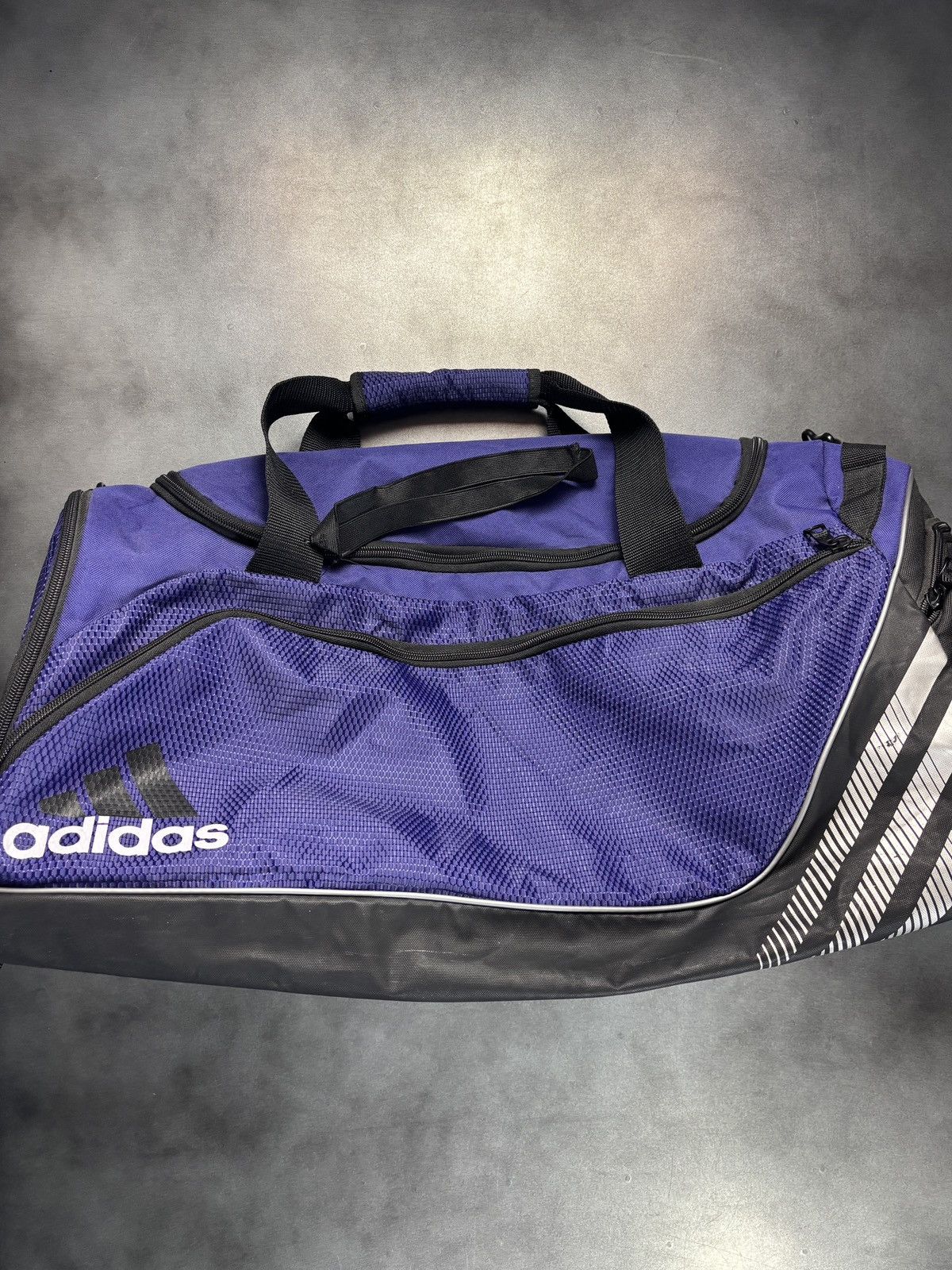Adidas 2000s Adidas Duffle Bag Vintage Gym Bag Purple Sport Sack Size ONE SIZE - 18 Thumbnail