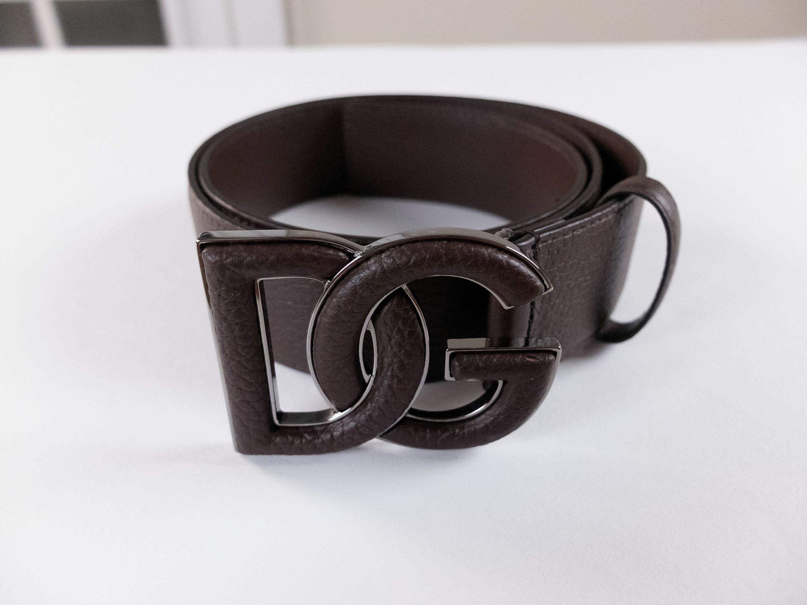 Dolce & Gabbana DOLCE & GABBANA brown DG buckle leather belt Size 90 Size 34 - 2 Thumbnail