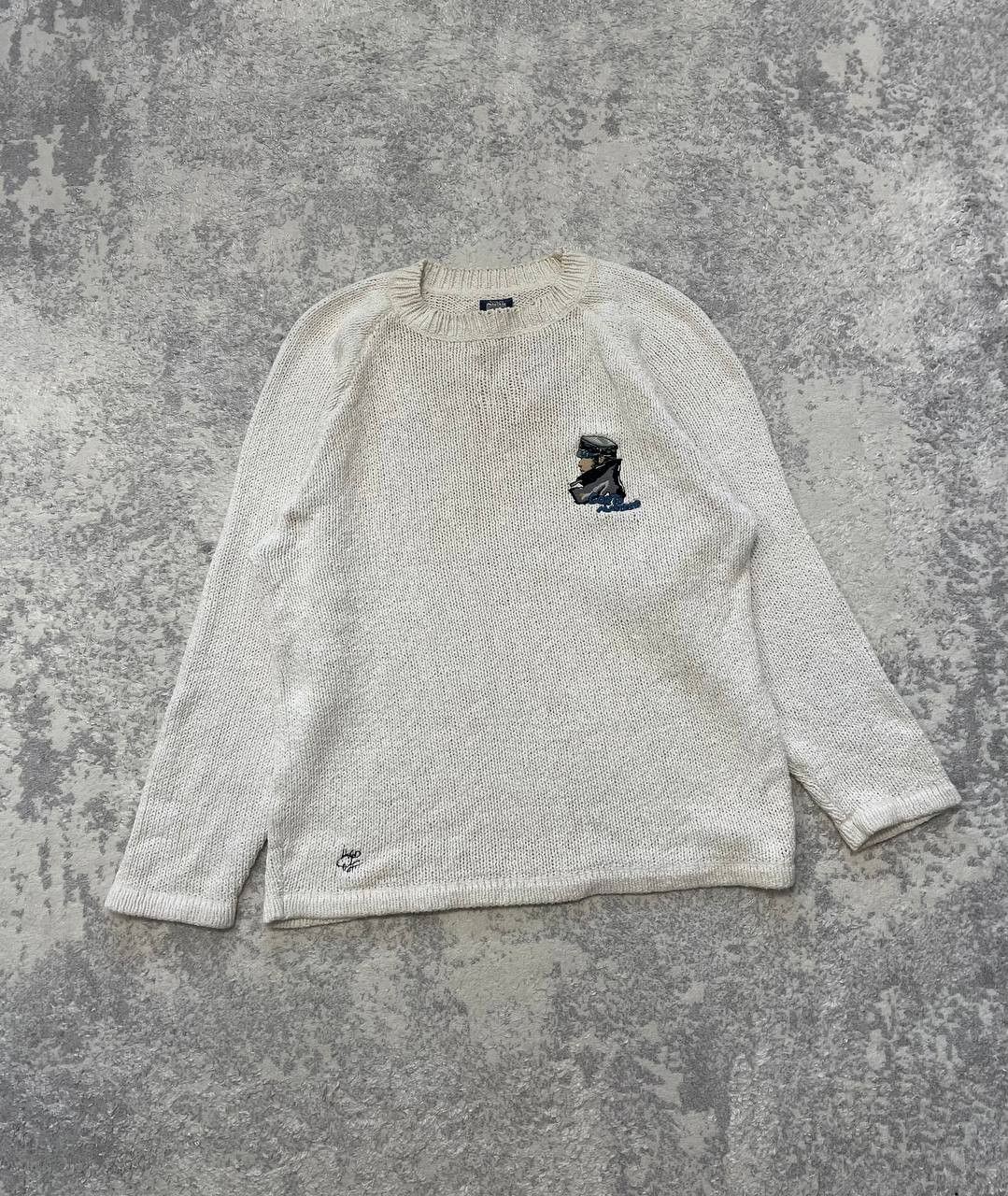 Other Vintage Corto Maltese Wool Sweater Loose Knit Cream Art Knit Size US L / EU 52-54 / 3 - 2 Thumbnail