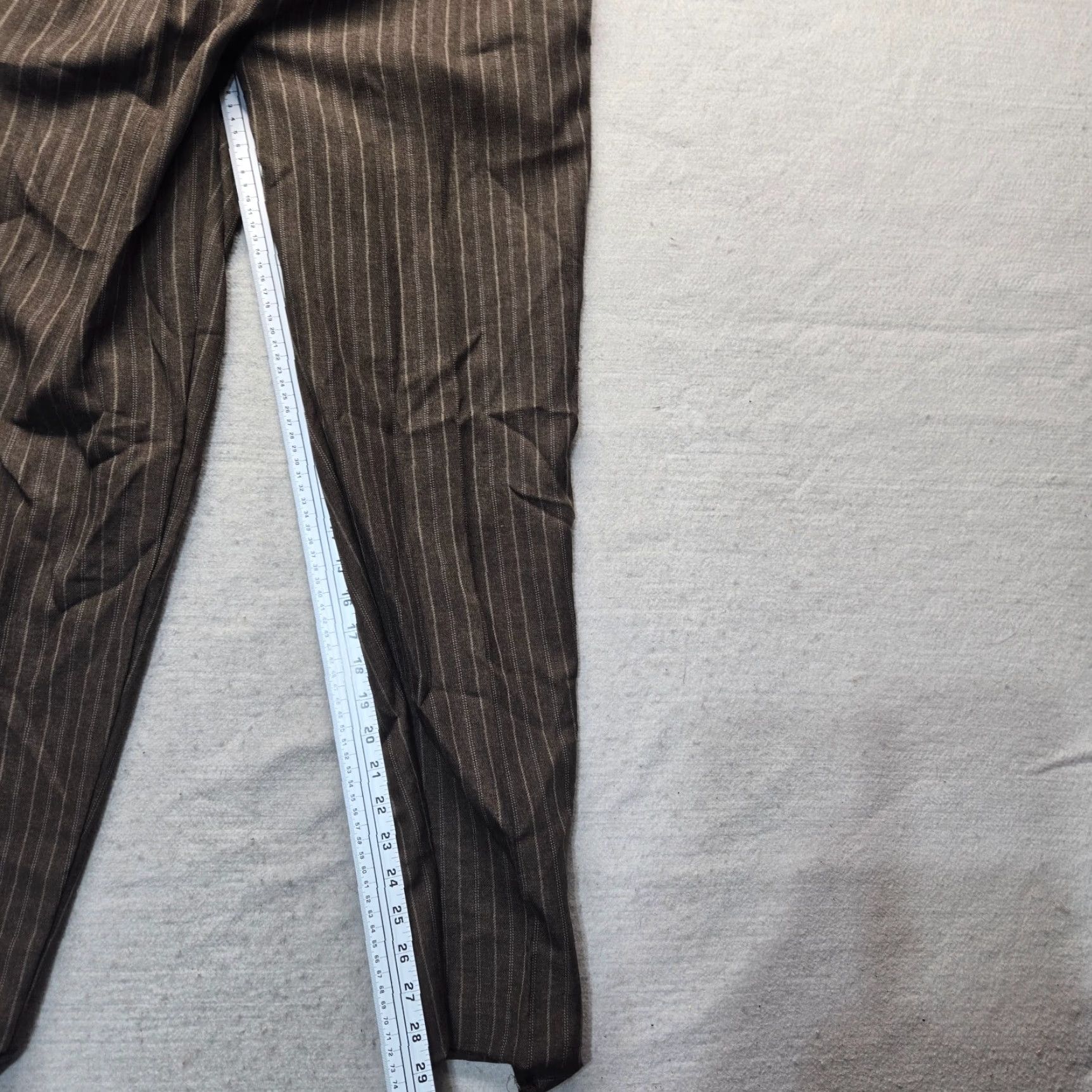 Vintage Alfred Dunner Pants Dress Pants Casual Career Women's Size 14 Brown Striped Elastic Waist Adult Women's Size 36" / US 14 / IT 50 - 6 Thumbnail