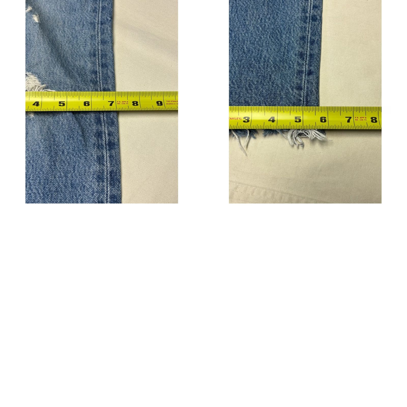 Levi's VINTAGE Levis Premium Wedgie Straight Jeans Blue Distressed Raw Hem Womens 24X27 Size 42" / US 20 - 10 Thumbnail