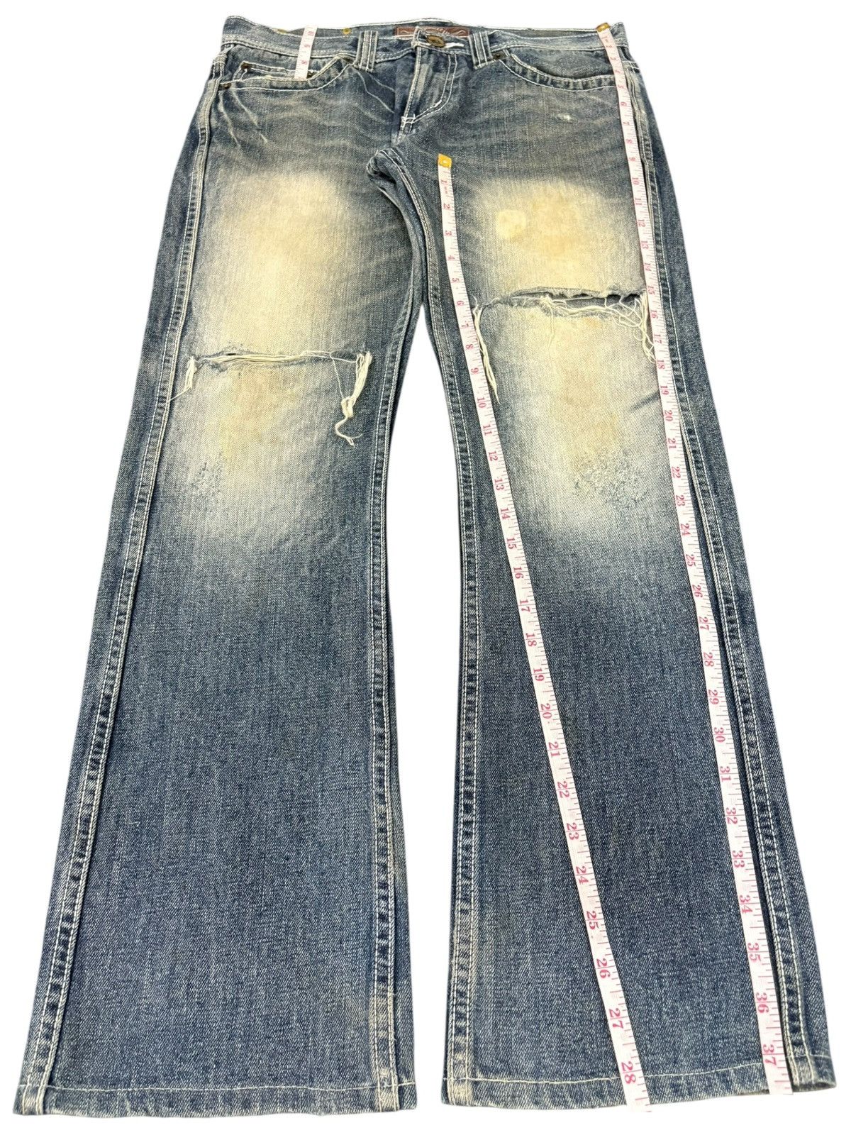 Hysteric Glamour Vintage Japanese Apestein Nice Fade Distress Bootcut Jeans Size US 32 / EU 48 - 11 Thumbnail
