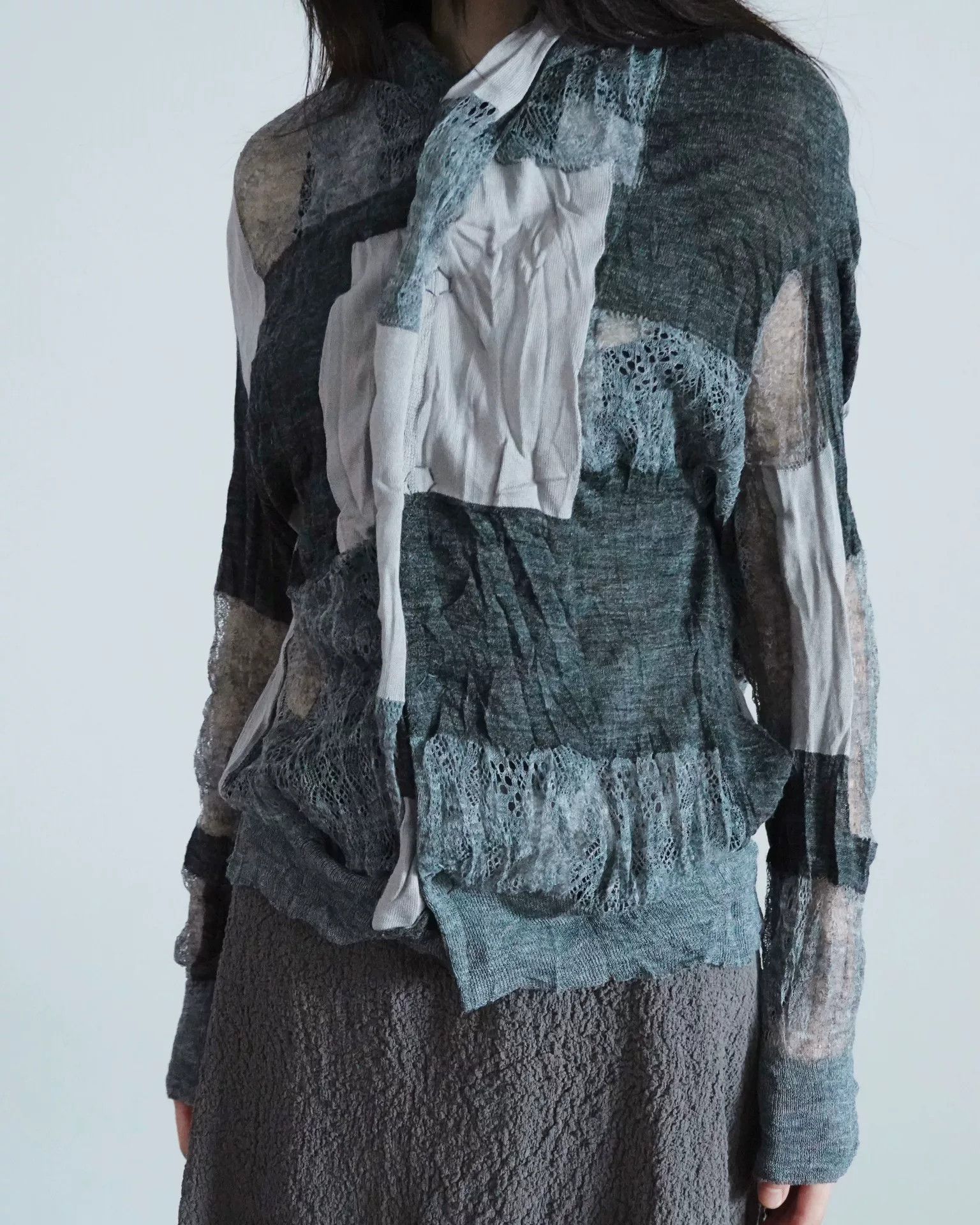 Junya Watanabe elegant layered cardigan with lace detail Size US S / EU 44-46 / 1 - 1 Thumbnail