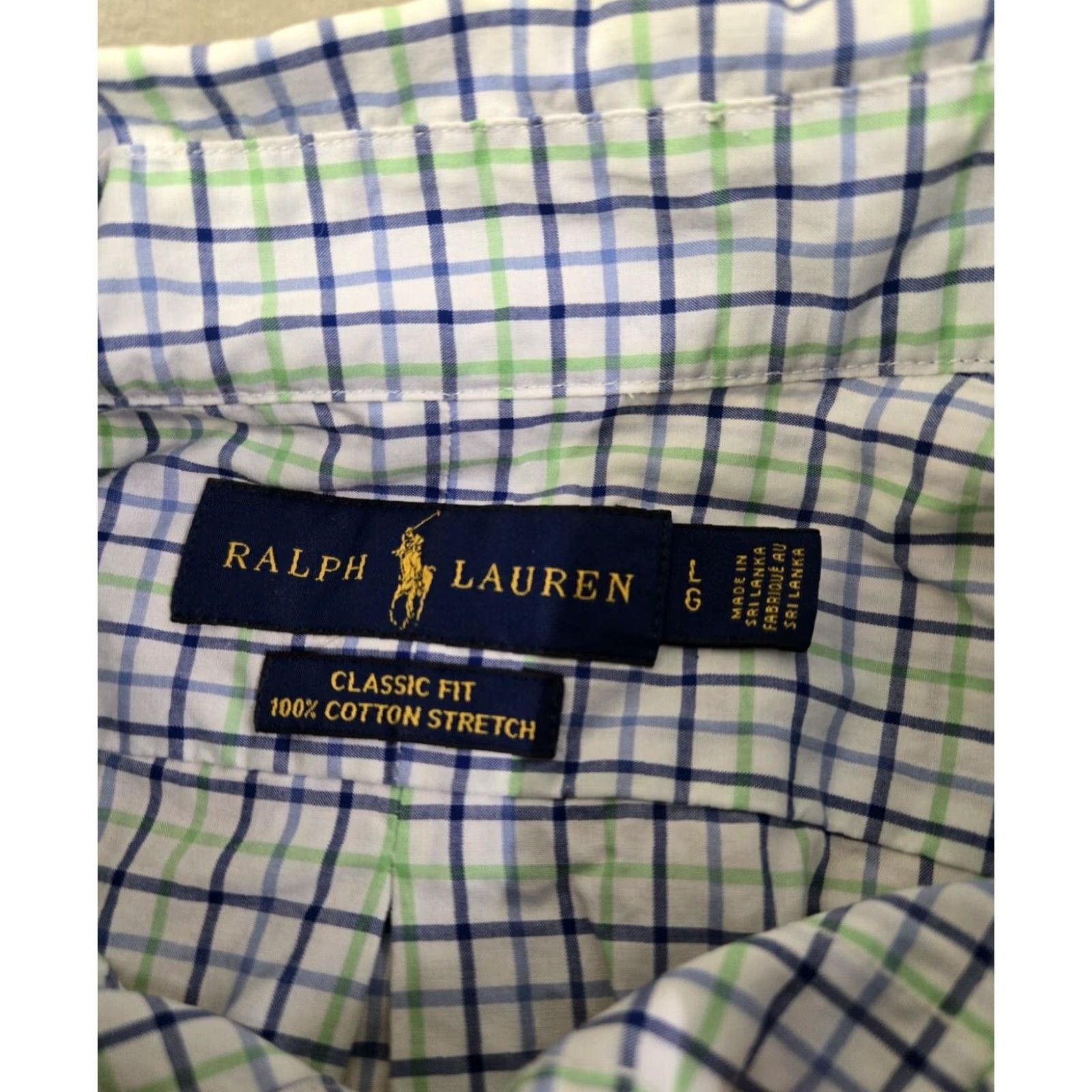 Polo Ralph Lauren Polo Ralph Lauren Shirt Men's Large Blue Green Classic Fit Button Down Plaid Size US L / EU 52-54 / 3 - 3 Thumbnail