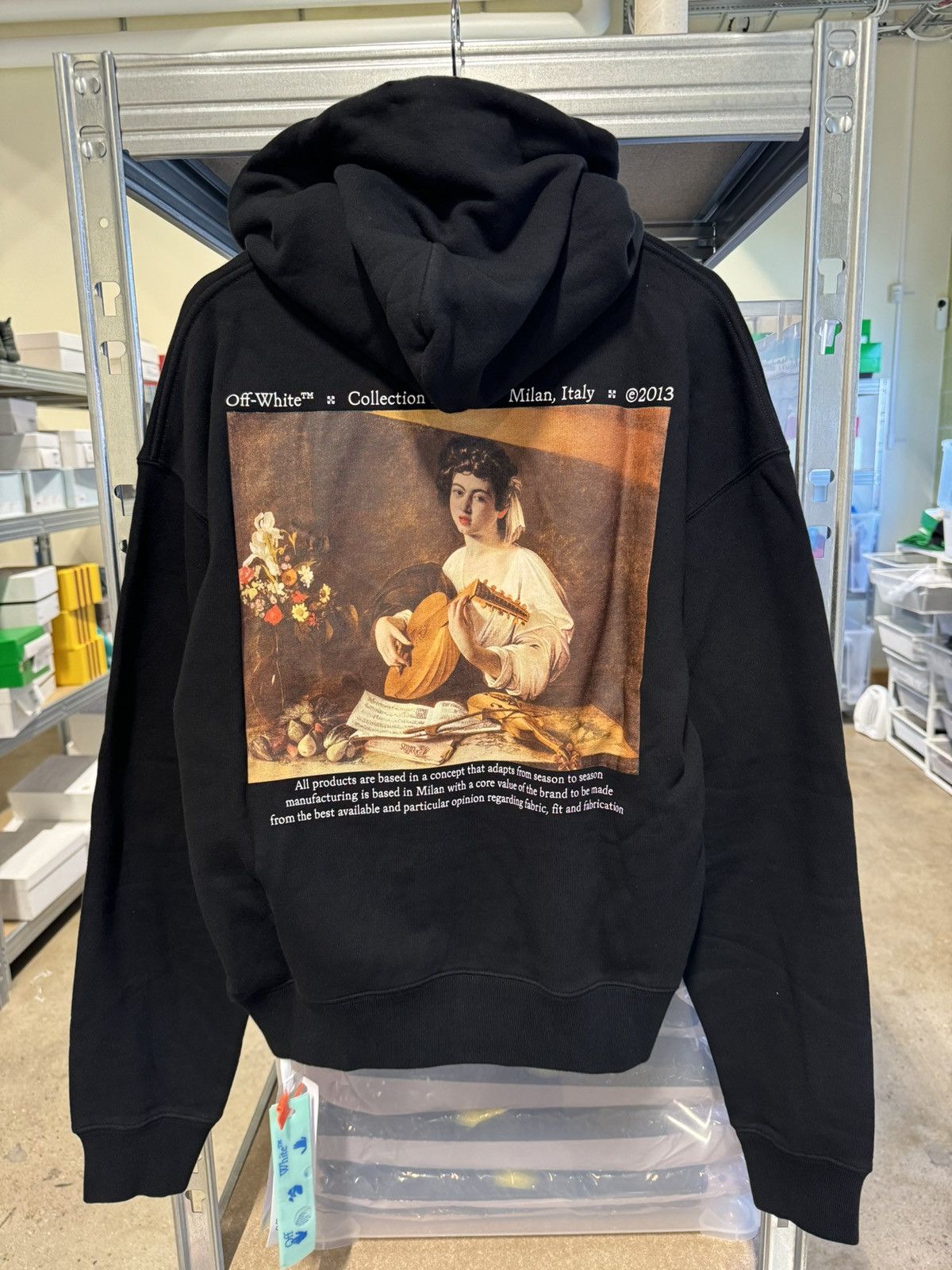 Off white caravaggio white hoodie hotsell