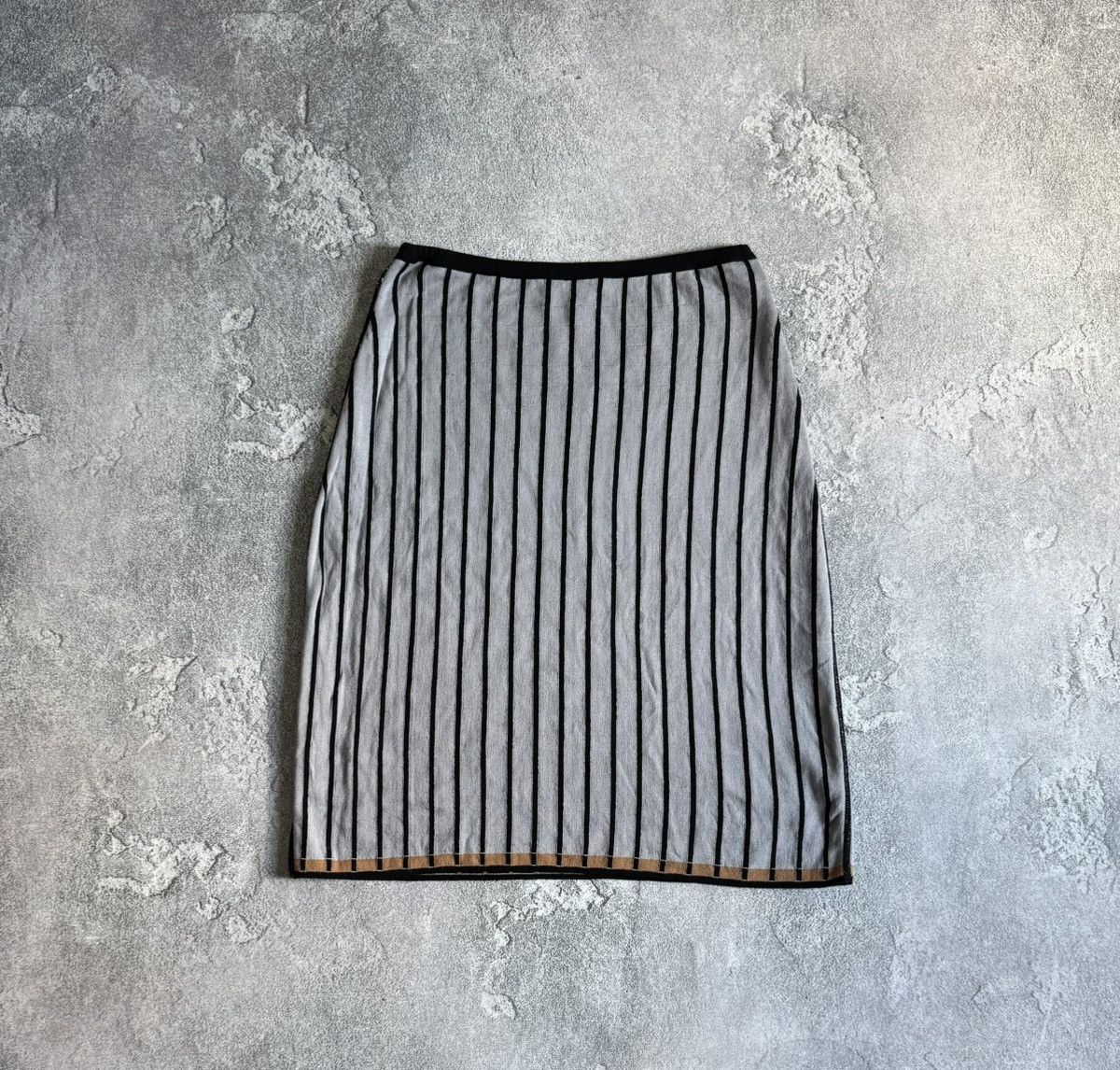 Designer Xess + Baba M reversible knitwear striped skirt midi maxi Size 26" / US 2 / IT 38 - 10 Thumbnail