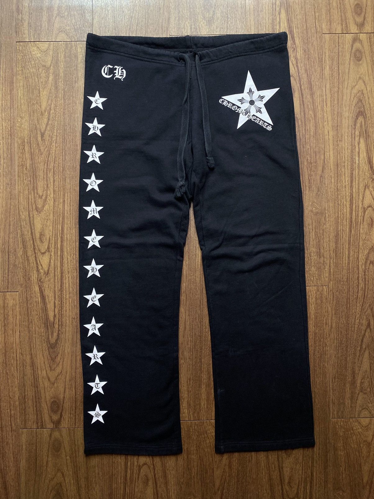 Chrome Hearts Stars Logo Black Sweatpants