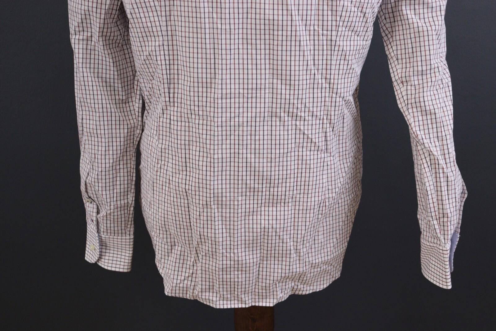 Tommy Hilfiger Tommy Hilfiger Tailored Fitted White Check Shirt 42 16.5 Size US M / EU 48-50 / 2 - 7 Thumbnail