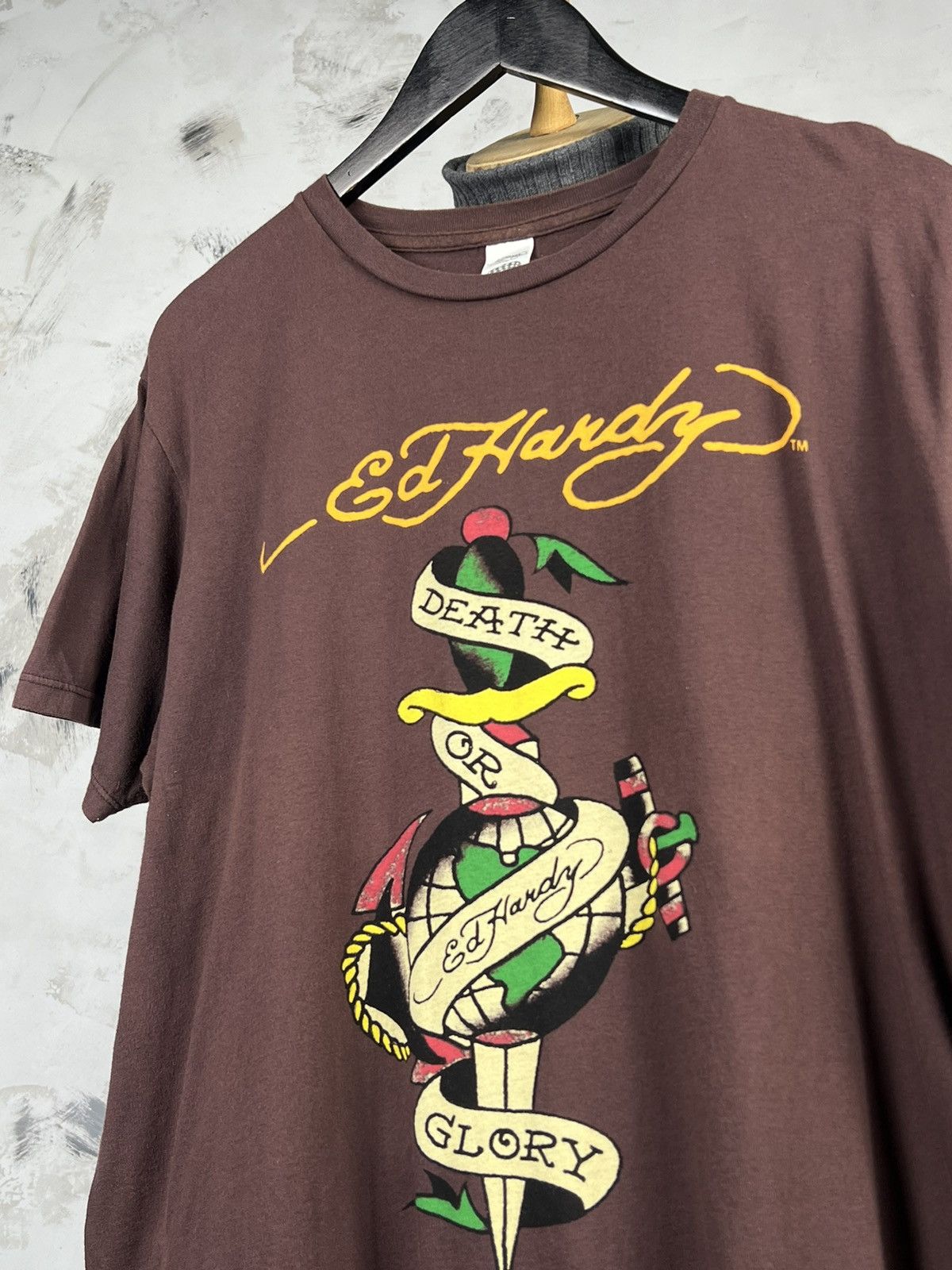 Ed Hardy Vintage Ed Hardy Graphic T-Shirt Death Or Glory Size M - L Size US L / EU 52-54 / 3 - 2 Thumbnail