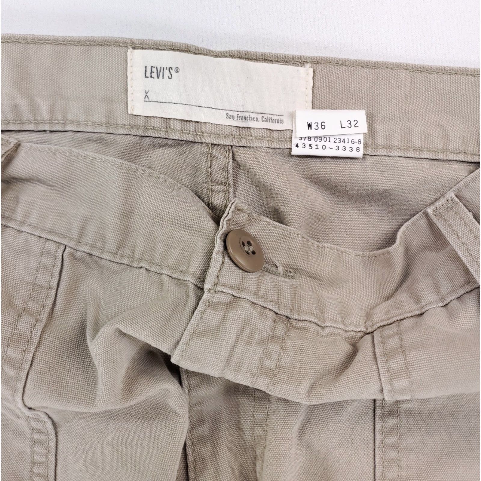 Levi's VINTAGE Levi's Baggy Khaki Pants Military Style Tan Mens 36x32 36x31 Actual Beige Inseam 31 Regular 36 Y2K Size US 36 / EU 52 - 2 Thumbnail