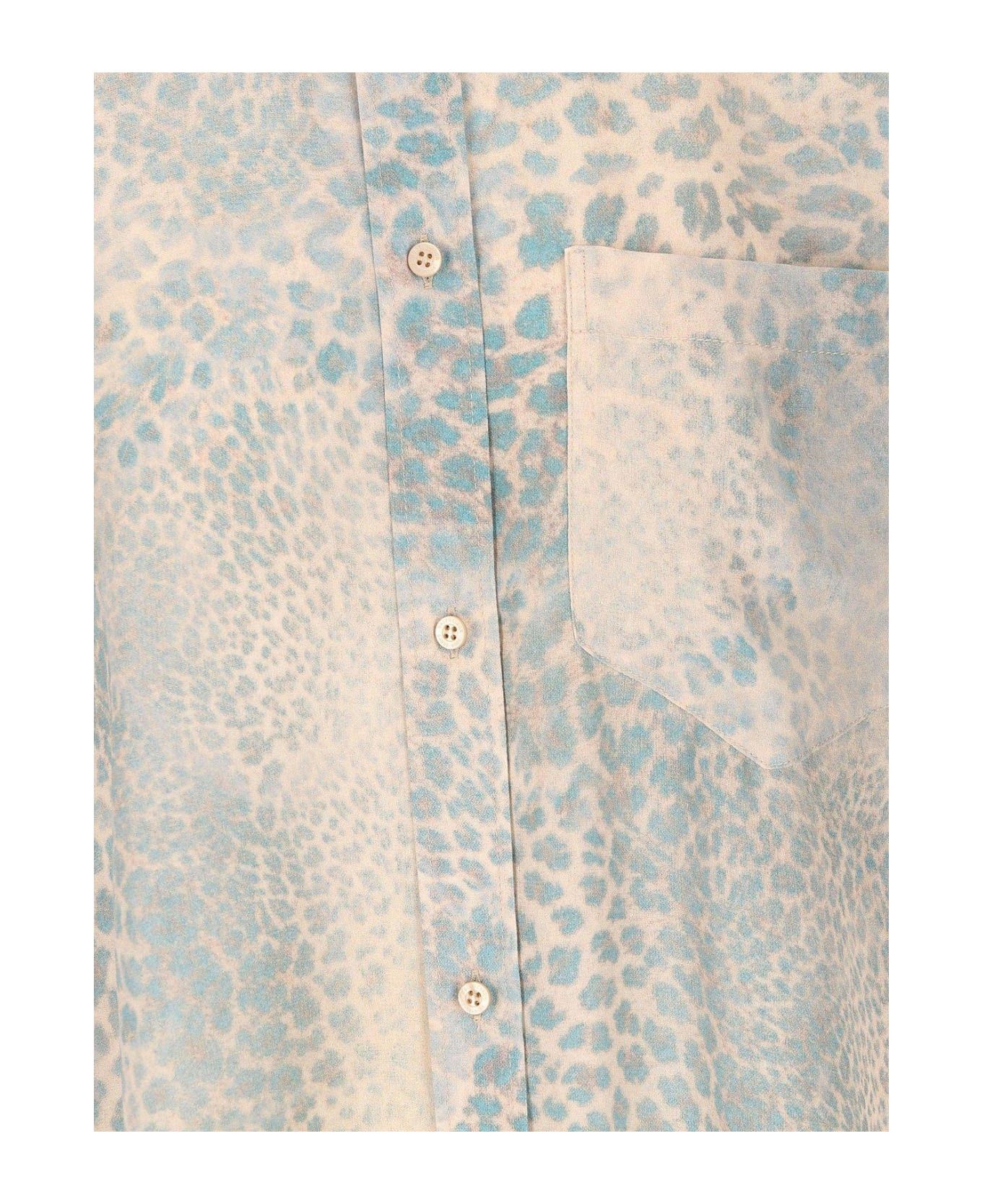 Balenciaga o1bcso1str0326 Bleached Leo Cocoon Shirt Large Fit in Beige Size S / US 4 / IT 40 - 3 Thumbnail