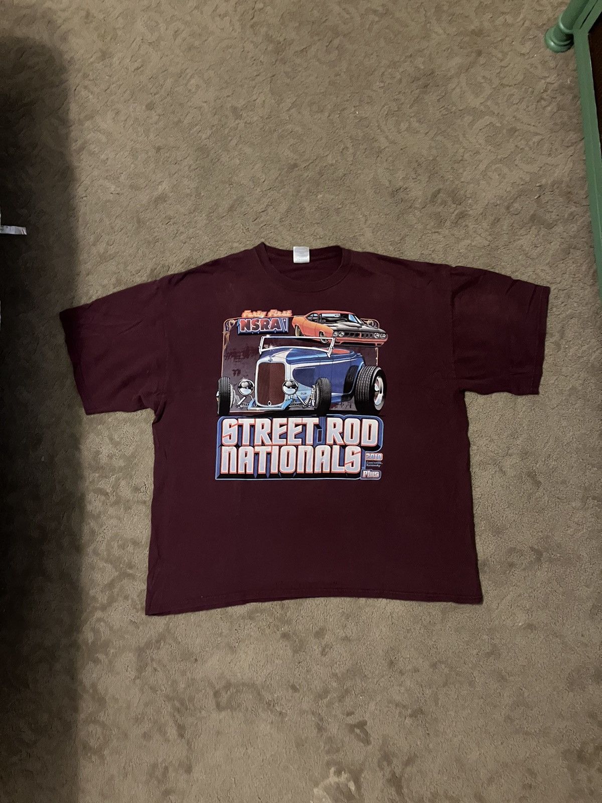 Vintage 2010 NSRA Burgundy Tee Shirt Size US XXL / EU 58 / 5 - 1 Thumbnail