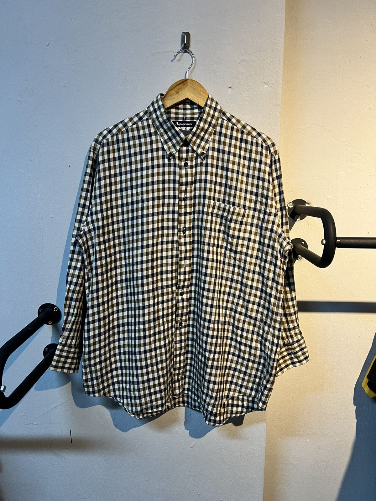 Aquascutum × Vintage Aquascutum Signature Chekered Button Shirt Size US L / EU 52-54 / 3 - 1 Thumbnail