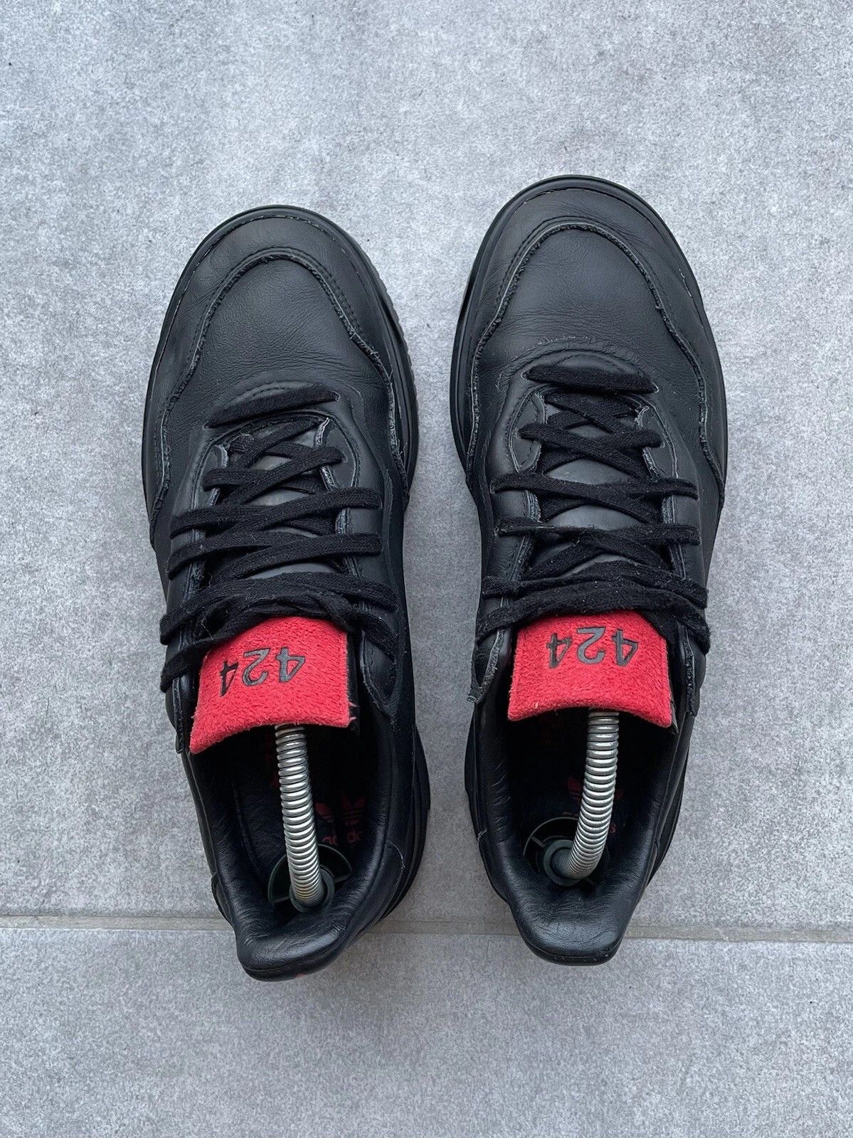 Adidas Adidas x 424 Mens Shoes Sneakers Leather Black Size US 7.5 / EU 40-41 - 4 Thumbnail