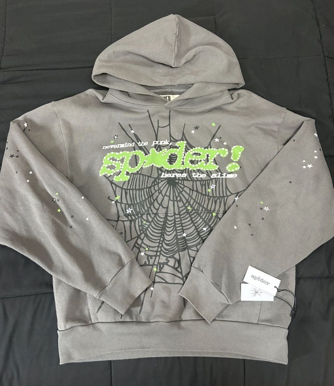 Sp5der Sp5der Punk V2 Slate Grey Hoodie Size Medium | Grailed
