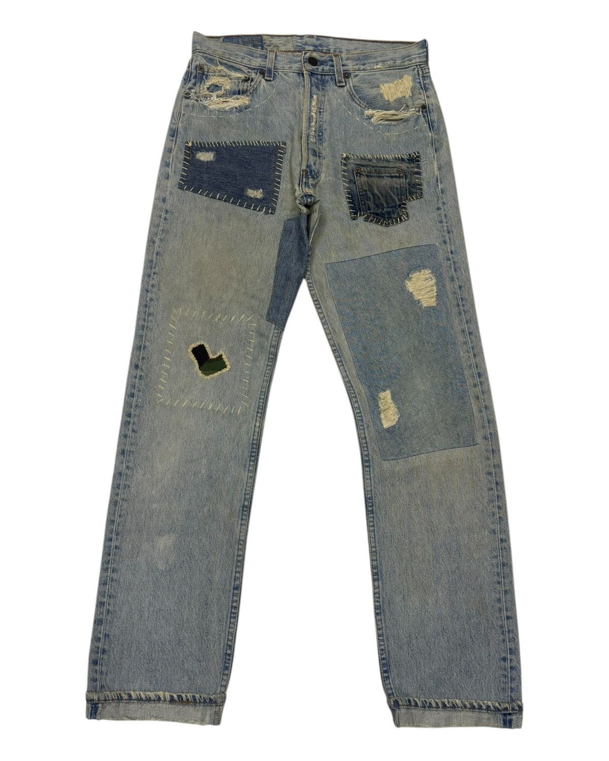 If Six Was Nine × Kapital × Levi's 🔥VINTAGE LEVIS 501 RECONSTRUCTED PATCHWORK DENIM JEANS Size US 30 / EU 46 - 1 Thumbnail