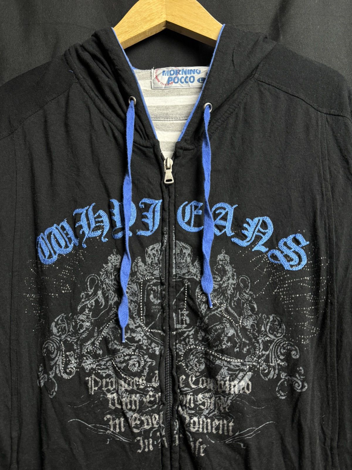If Six Was Nine × Japanese Brand × Le Grande Bleu (L.G.B.) Japanese Poem Double Layers 1of1 Hoodie X Long Sleeve Size US M / EU 48-50 / 2 - 3 Thumbnail