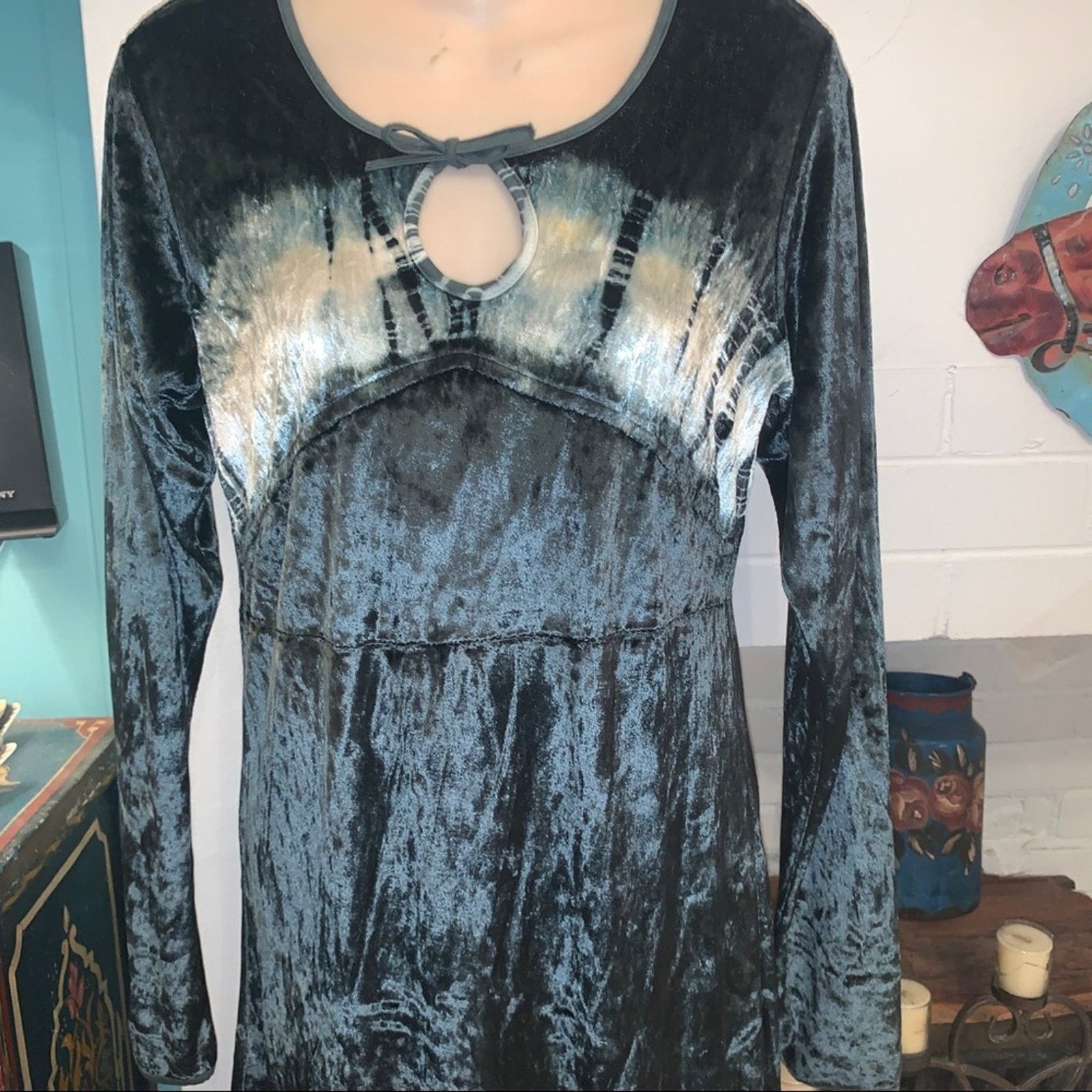 Other VINTAGE 90’s NWT UNWORN CRUSHED VELVET MAXIDRESS M Size M / US 6-8 / IT 42-44 - 2 Thumbnail