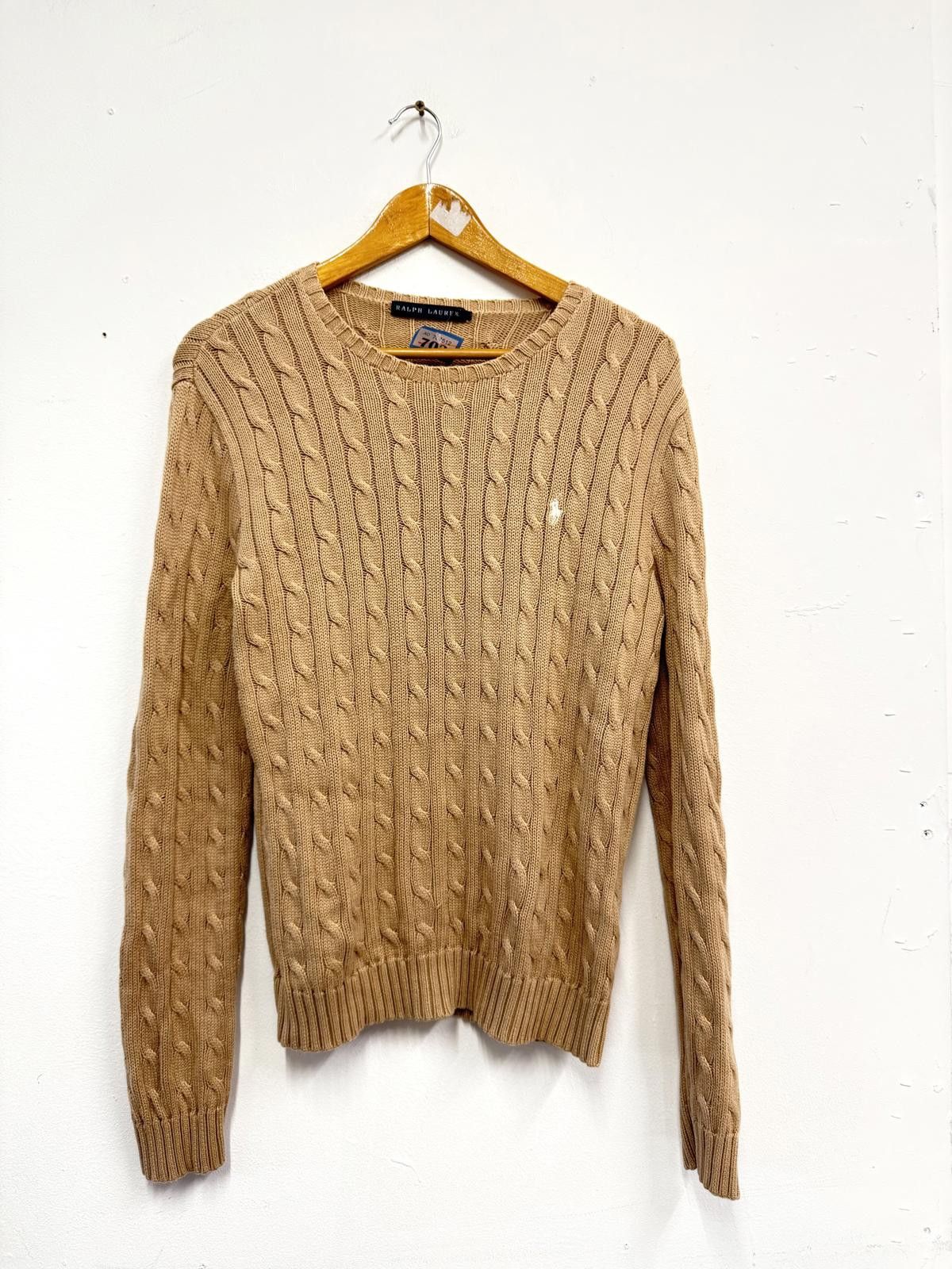 Polo Ralph Lauren Ralph Lauren Beige Cable Knit Sweater Size US XL / EU 56 / 4 - 1 Thumbnail
