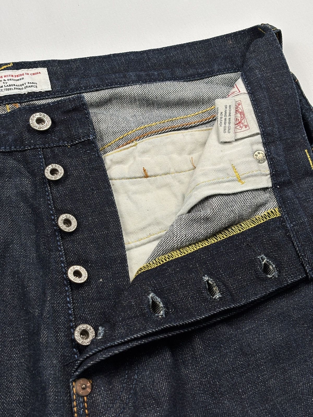 Evisu Lot. 0078 Double Sided Seagull Print Daicock Selvedged Jeans Size US 34 / EU 50 - 13 Thumbnail
