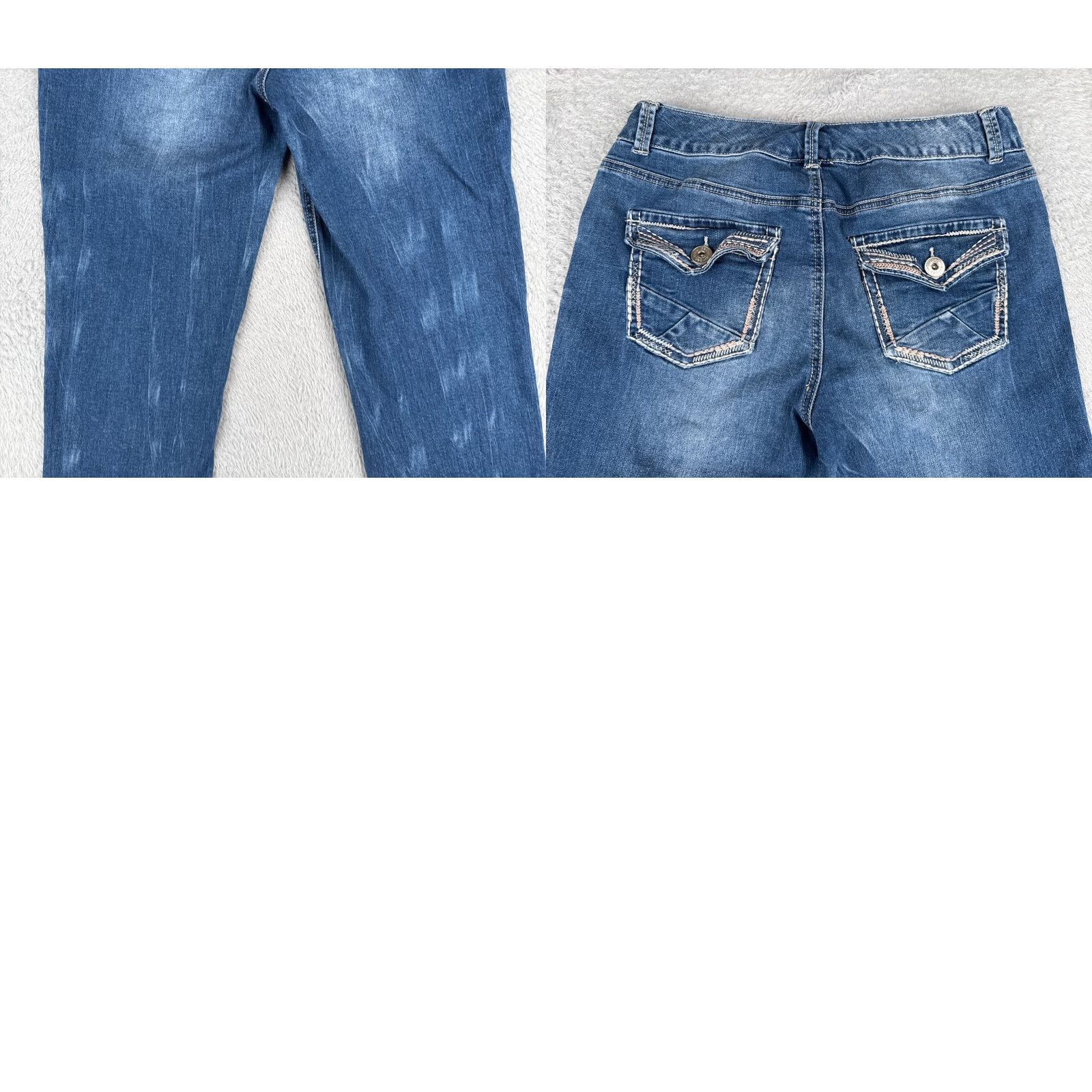 Vintage Maurices Jeans Capri Womens 29x22 Mid Rise Blue Denim Distressed 5-Pocket Regular Cotton Blend Capris 9" Rise Maurices Jeans Size 30" / US 8 / IT 44 - 10 Thumbnail