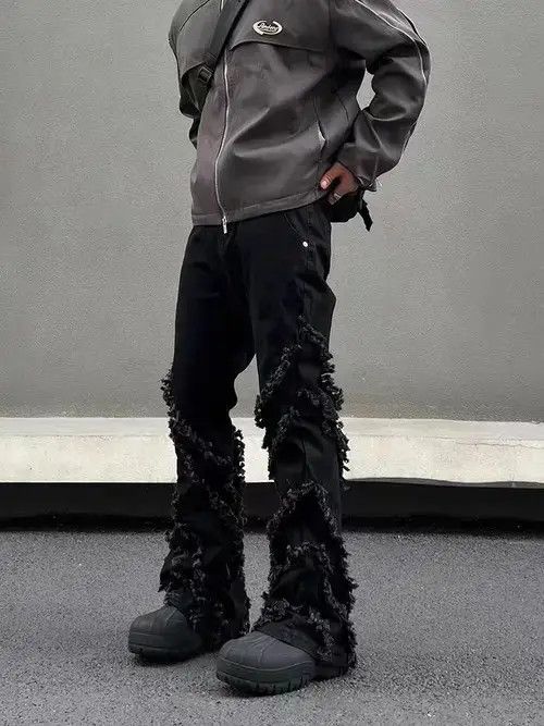 Japanese Brand × Jean Vintage fringed raw edge bootcut jeans Size US 32 / EU 48 - 4 Thumbnail