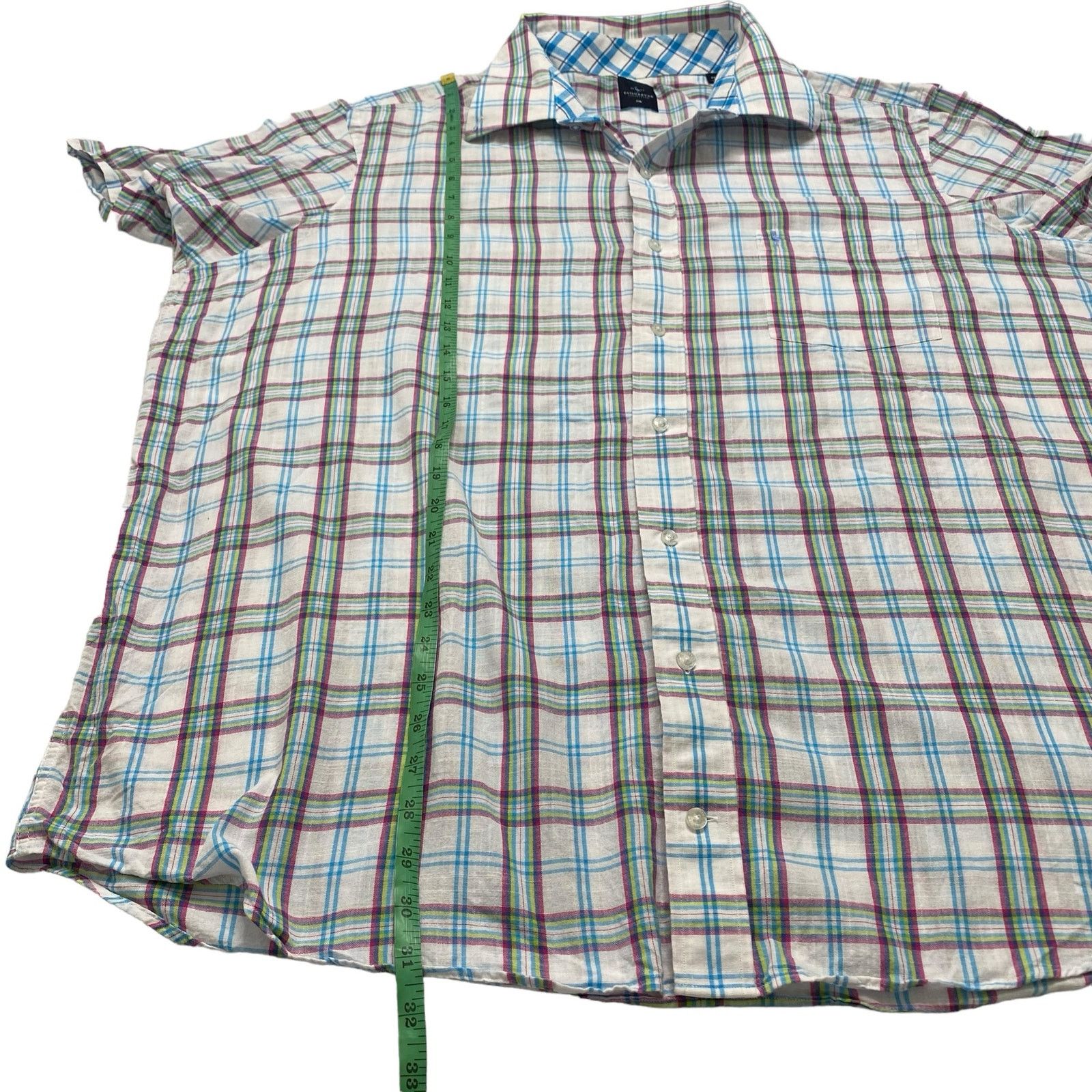 Tailorbyrd TAILORBYRD Multicolor Woven Cotton Plaid Button Up 2XL Size US XXL / EU 58 / 5 - 6 Thumbnail