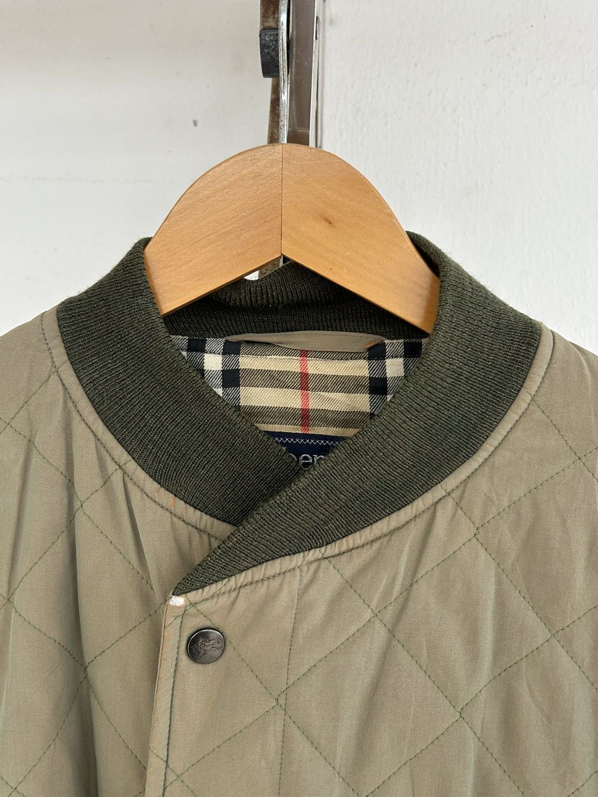 Burberry Bomber Quilted Jacket Olive Size US L / EU 52-54 / 3 - 3 Thumbnail