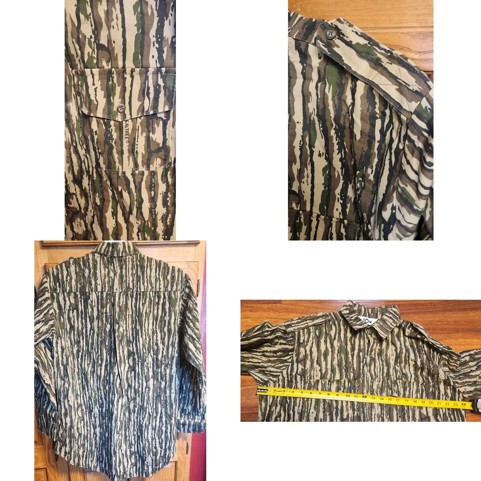 Realtree 10X Realtree Shirt Mens L Tall Tree Bark Camo Button Up Hunting USA Made Vintage Size US L / EU 52-54 / 3 - 8 Thumbnail