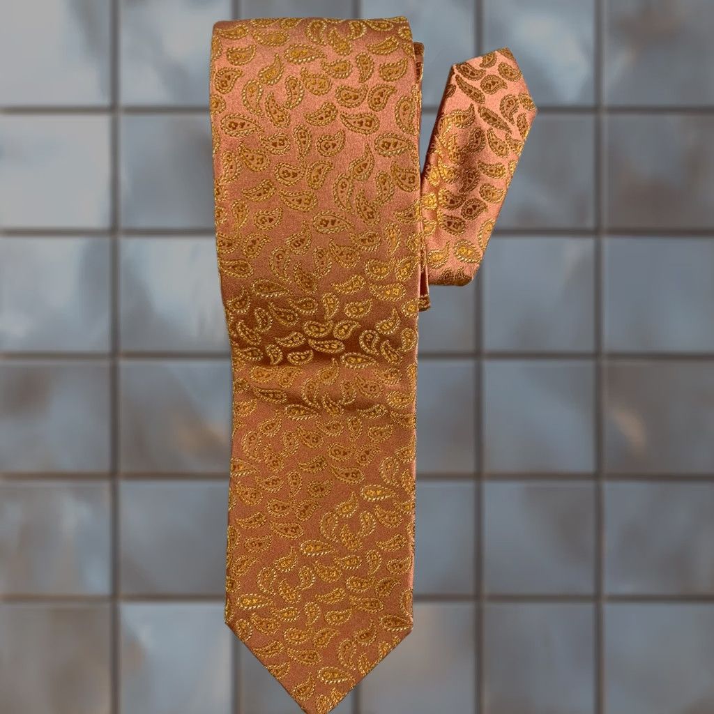 Brioni Brioni Tie Orange Necktie Paisley 100% Silk Made In Italy Mens Size ONE SIZE - 1 Thumbnail