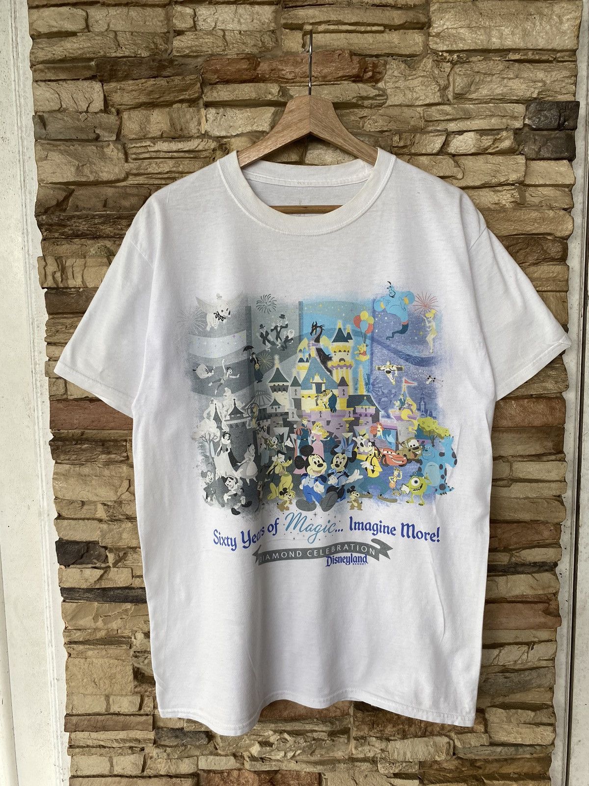 Disney Disneyland 60 years Anniversary Celebration Backhit Print Tees Mickey Mouse Vtg Vintage Size US M / EU 48-50 / 2 - 1 Thumbnail