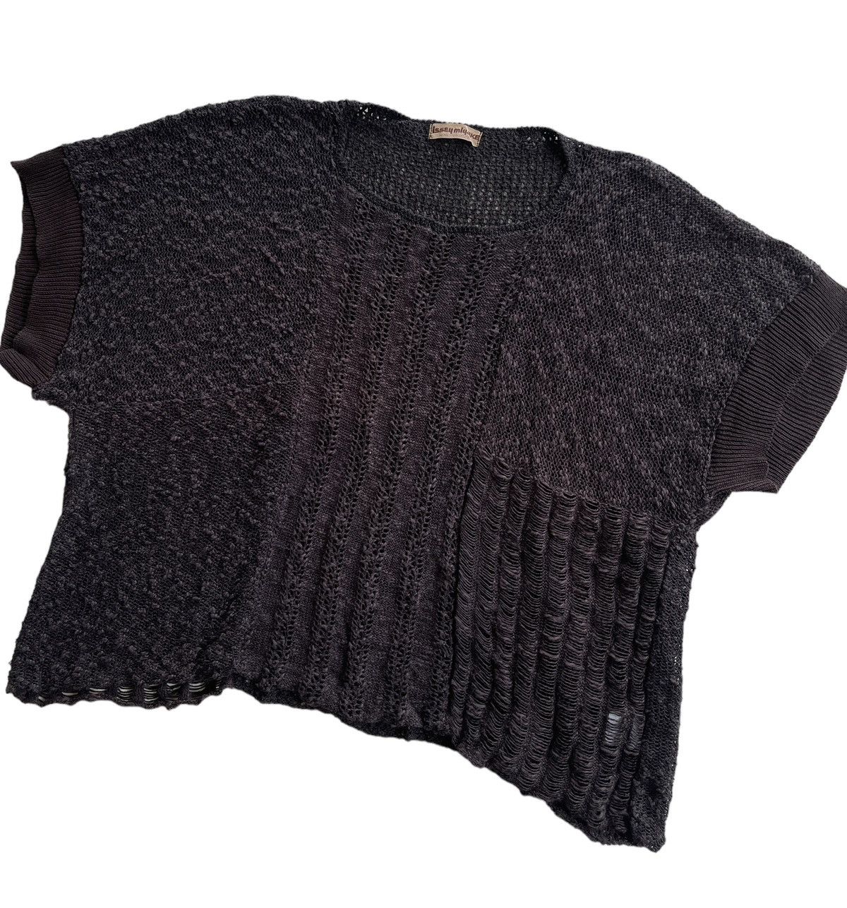 Issey Miyake 1970s Issey Miyake Mesh Knit Cropped Top Size L / US 10 / IT 46 - 3 Thumbnail
