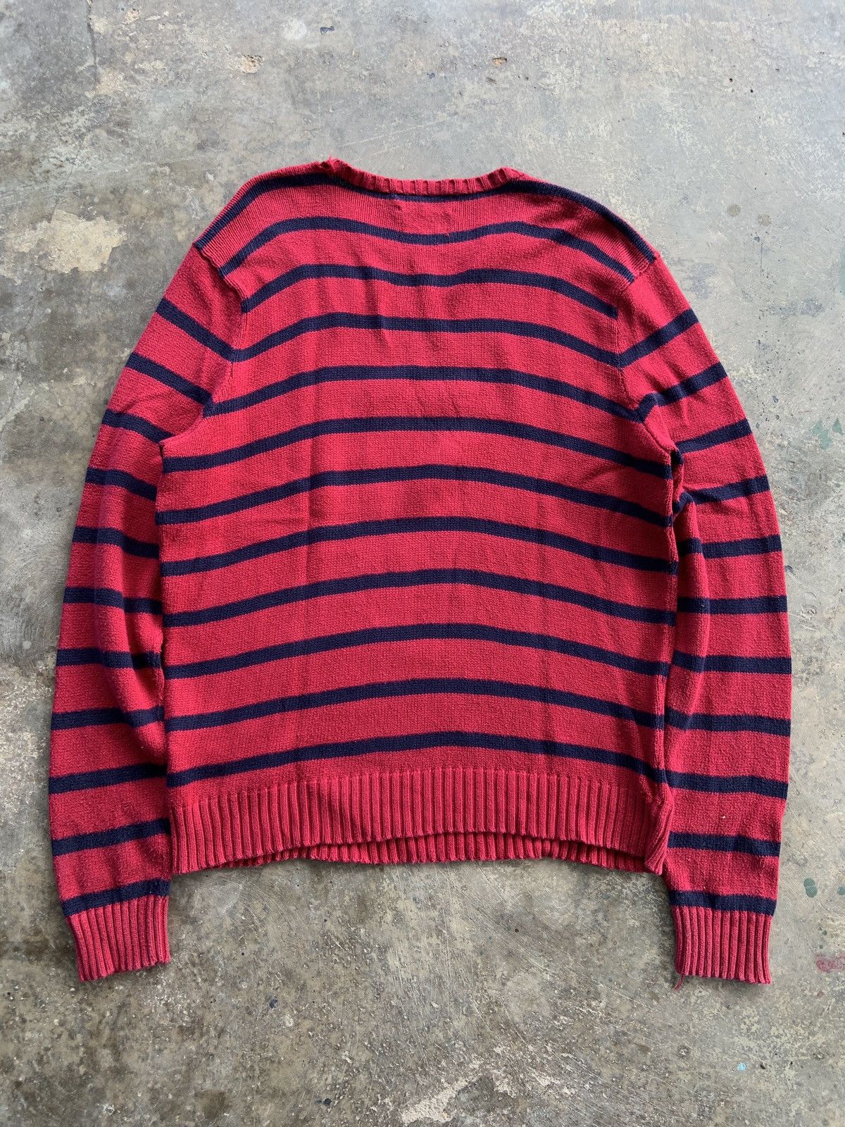 Polo Ralph Lauren 90’s Polo Ralph Lauren Stripe Sweatshirt Kurt Cobain Style Size US XL / EU 56 / 4 - 4 Thumbnail