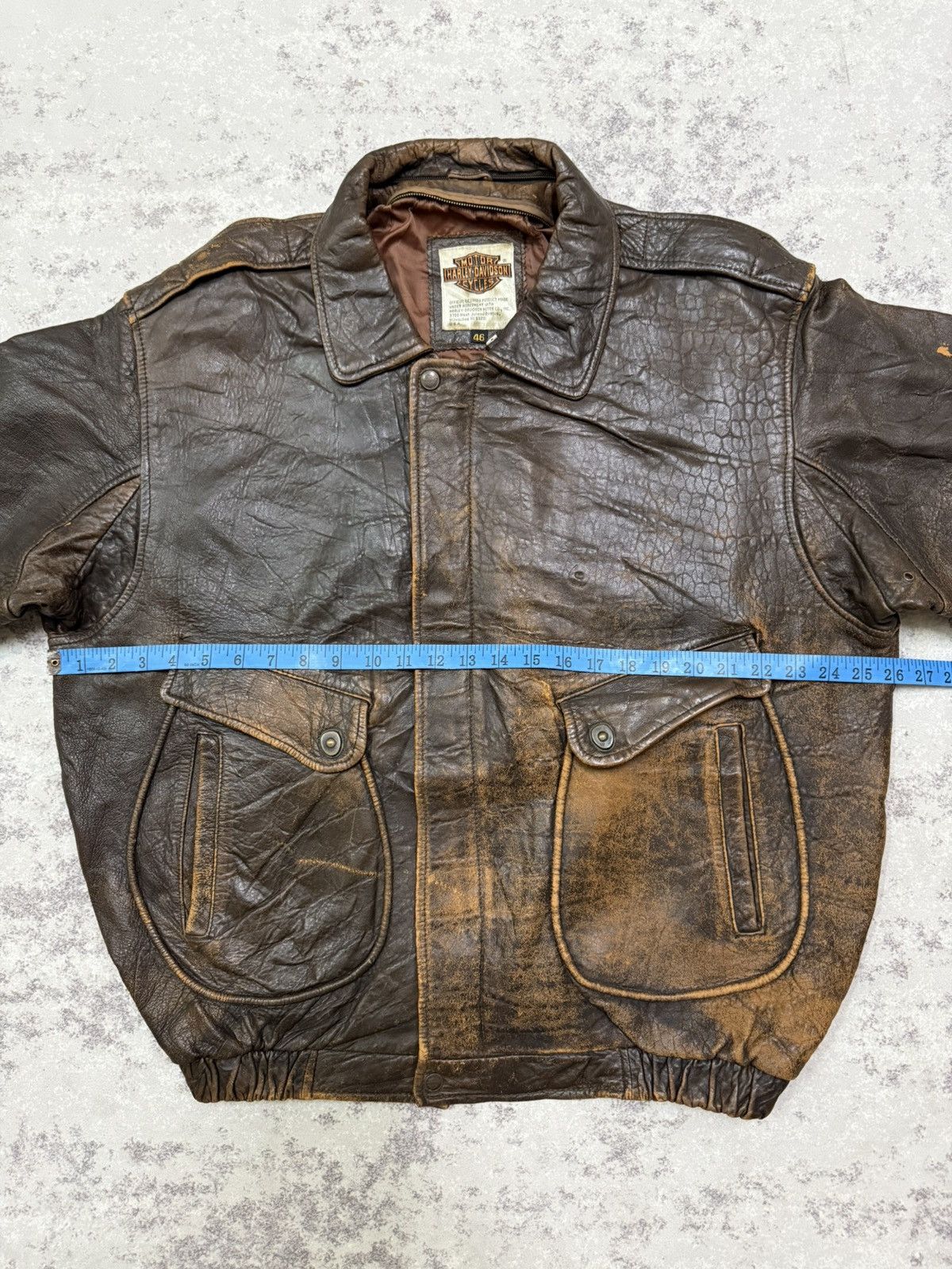Harley Davidson Vintage Harley Davidson Brown Leather Bomber Jacket Size US XXL / EU 58 / 5 - 21 Thumbnail