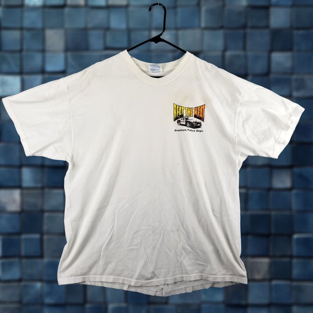 Vintage Vintage Police Drag Racing T Shirt XL White Cars Mens XL Size US XL / EU 56 / 4 - 1 Thumbnail