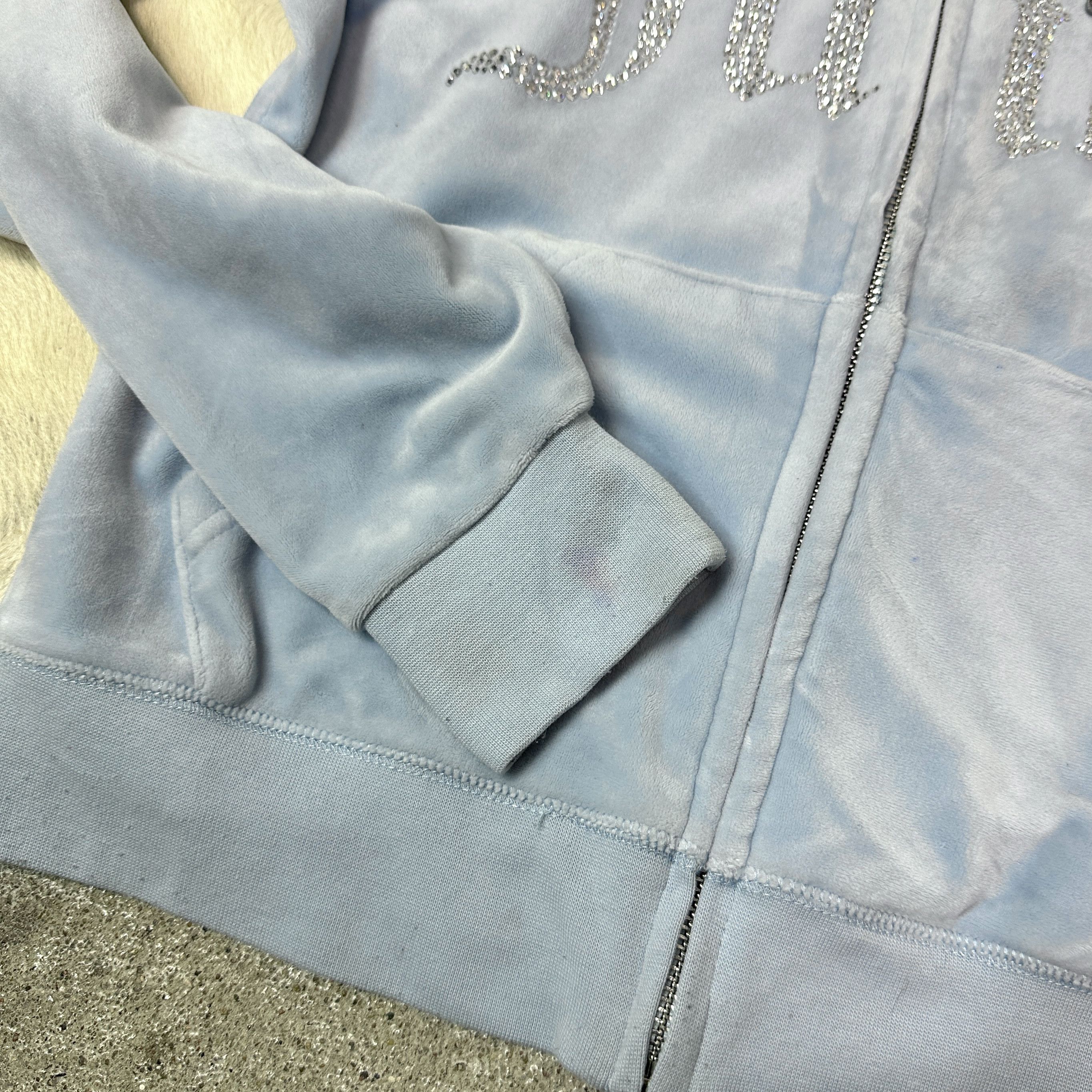 Juicy Couture Vintage Velvet Baby Blue Juicy Couture Zip Hoodie Y2K Size S / US 4 / IT 40 - 4 Thumbnail