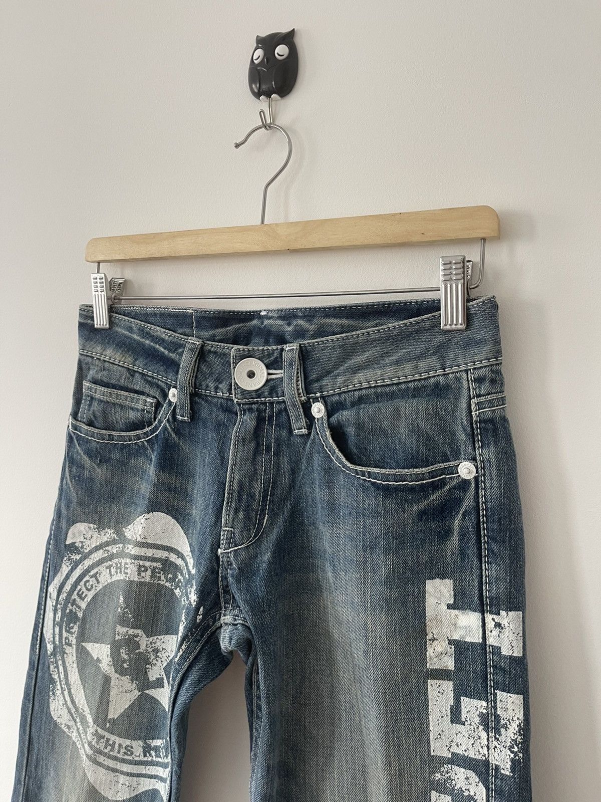 Japanese Brand Rare Vintage CO & LU Spell Out Paint Splatter Style Size US 28 / EU 44 - 6 Thumbnail