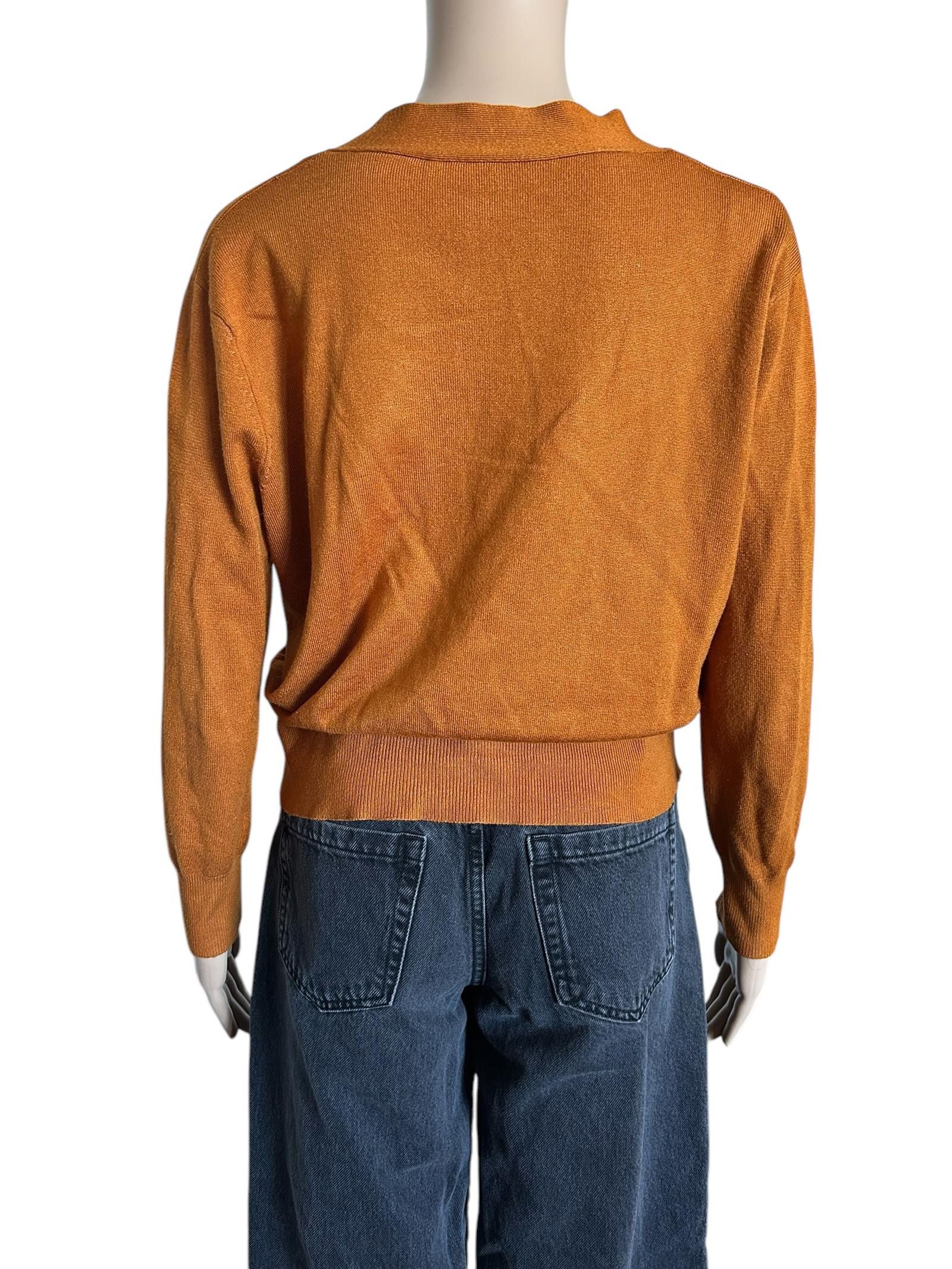 Zara ZARA Knit Button-Up Cardigan - Warm Orange Size S / US 4 / IT 40 - 5 Thumbnail