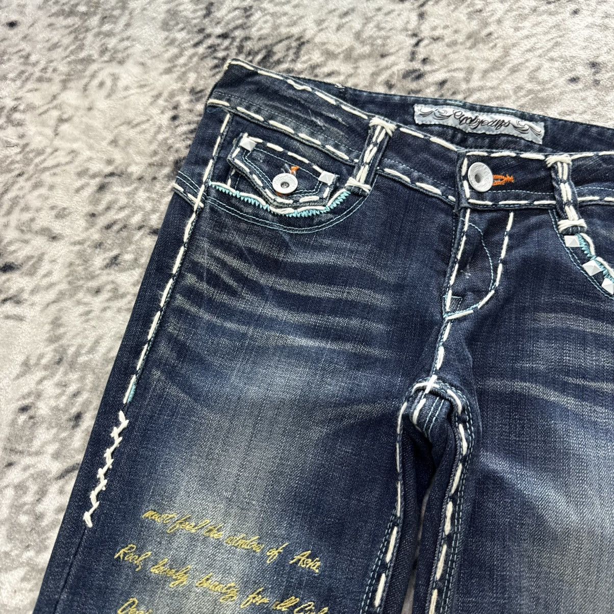 Japanese Brand Cycle Japan Embroidered Bold Stitch Studded Skinny Jeans Size 26" / US 2 / IT 38 - 5 Thumbnail