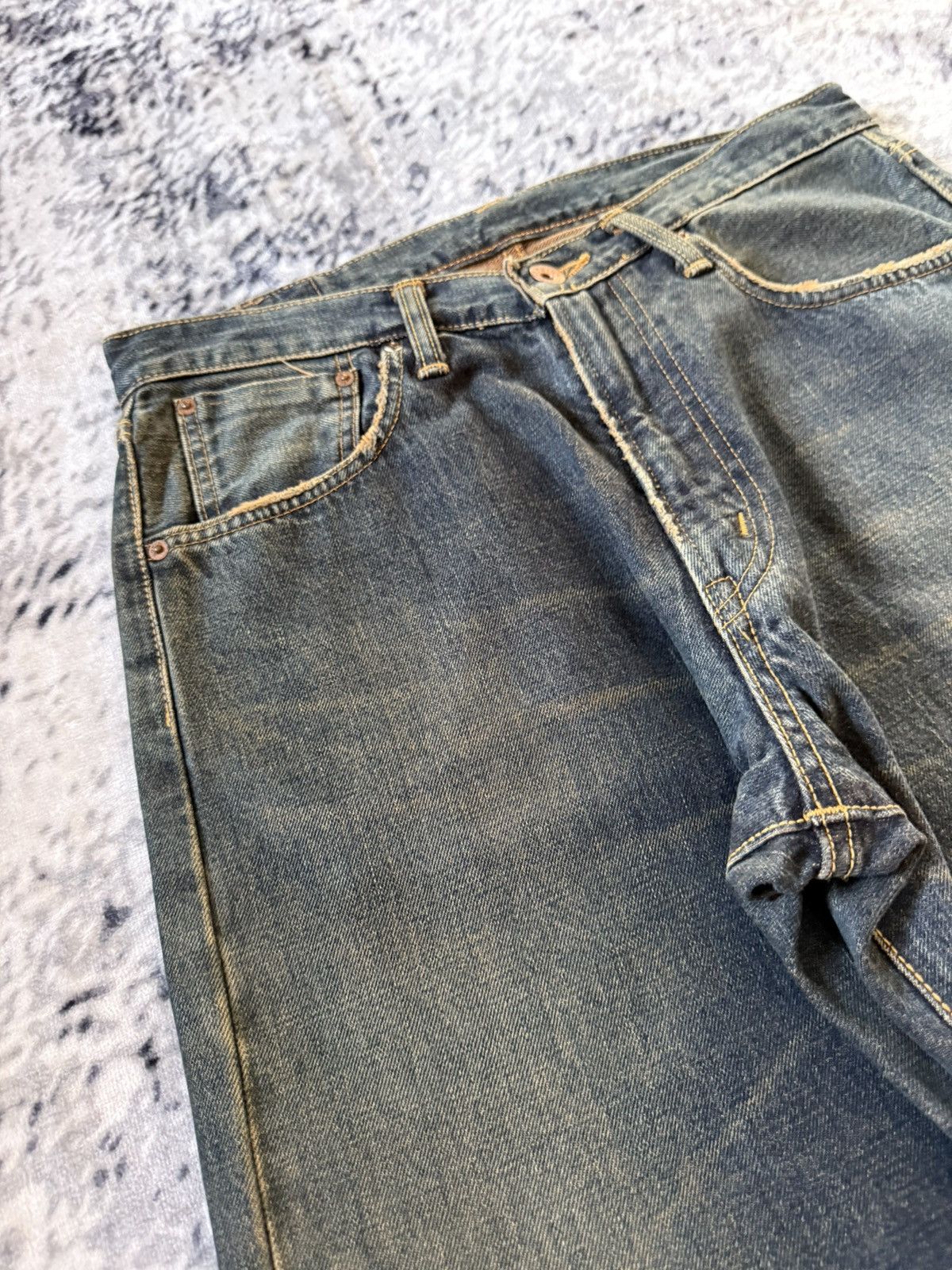 Edwin EDWIN 505 Type 1 OG Mud Wash Selvedge Loose Jeans Size US 30 / EU 46 - 12 Thumbnail