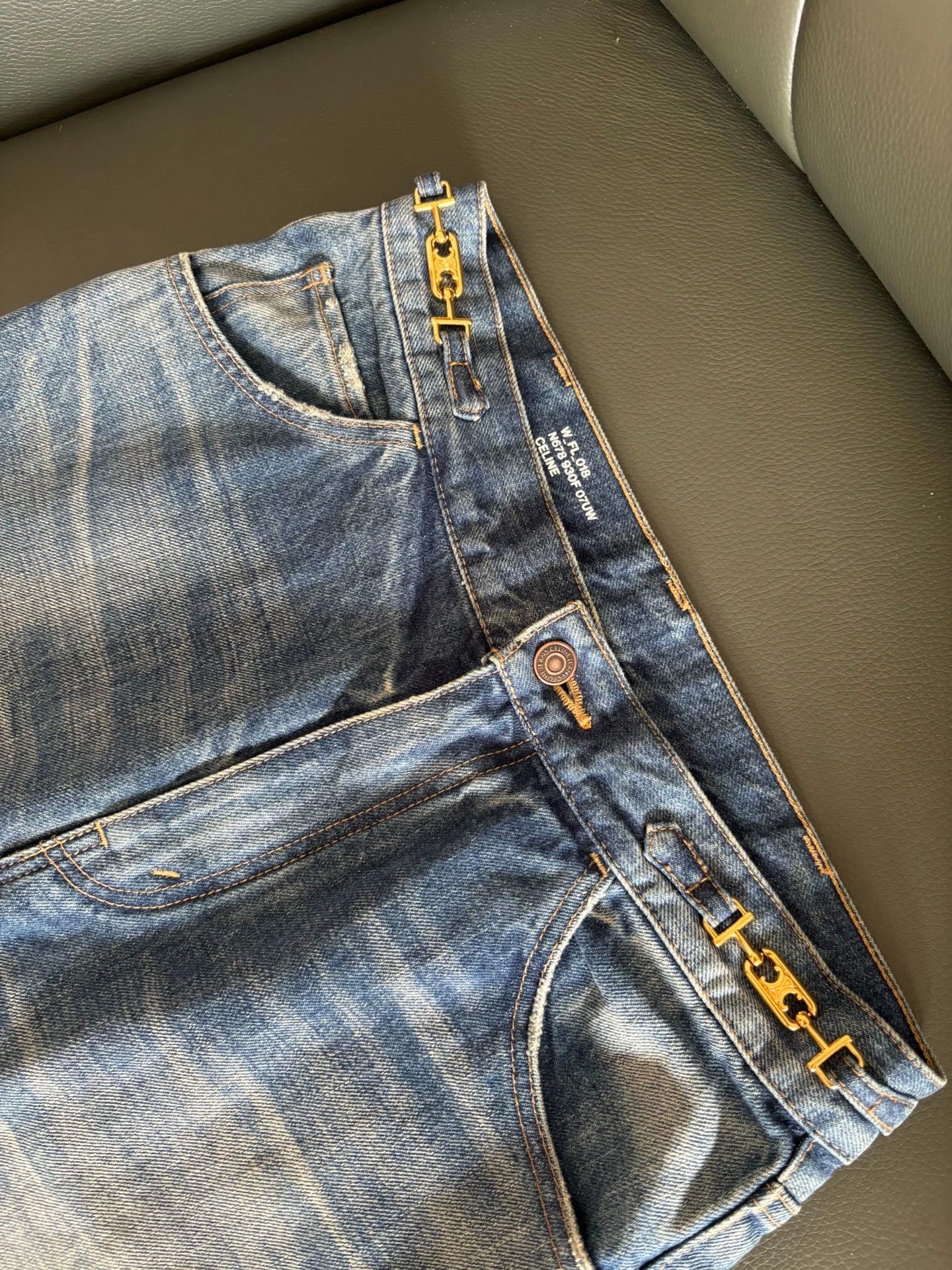 Celine Celine 2022FW Hedi Slimane Triomphe Chain Washed Blue 30 Size US 30 / EU 46 - 5 Thumbnail
