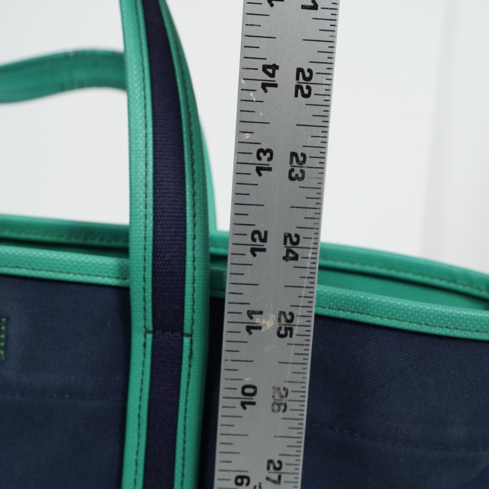 Porter Porter Girl Boyfriend Tote Canvas Navy Green Trim Japan Size ONE SIZE - 17 Thumbnail