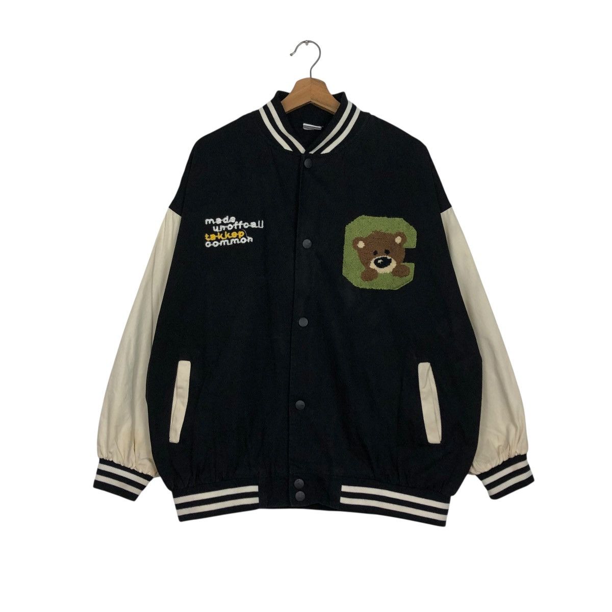 Japanese Brand 🔥VINTAGE BOMBER JACKET VARSITY HOOK BIG LOGO DESIGN CARTOON Size US XL / EU 56 / 4 - 3 Thumbnail