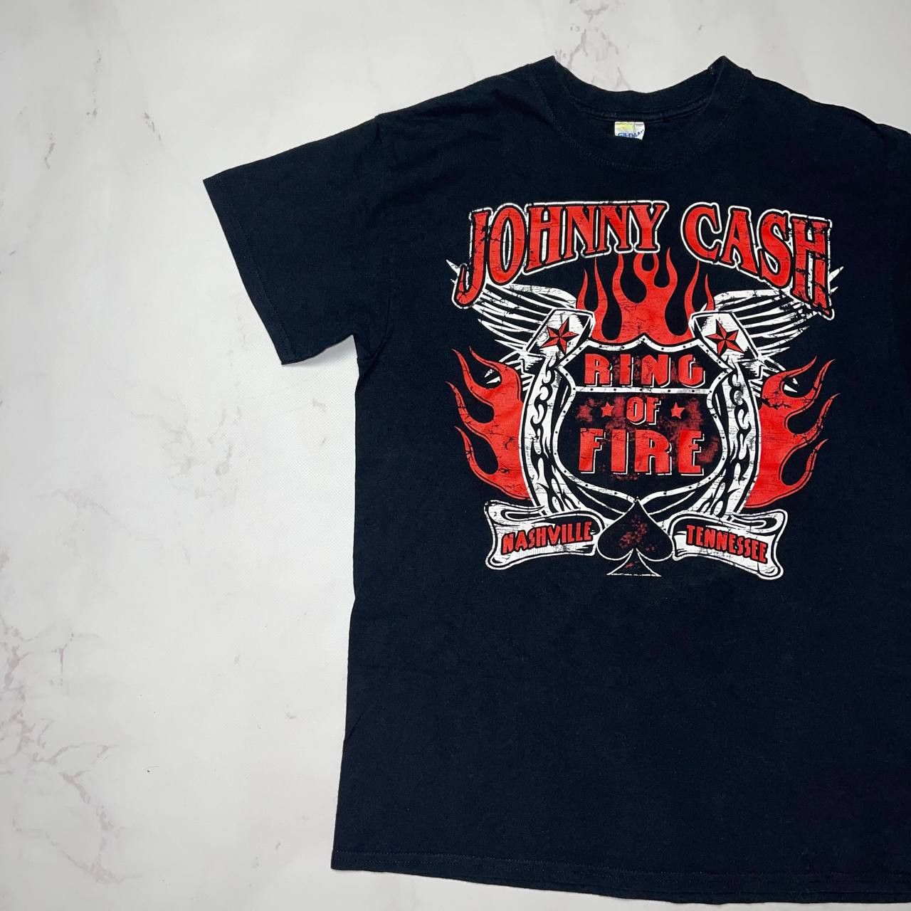 Vintage Johnny Cash Ring Of Fire Vtg Country T-shirt Size M Black Size US M / EU 48-50 / 2 - 2 Thumbnail